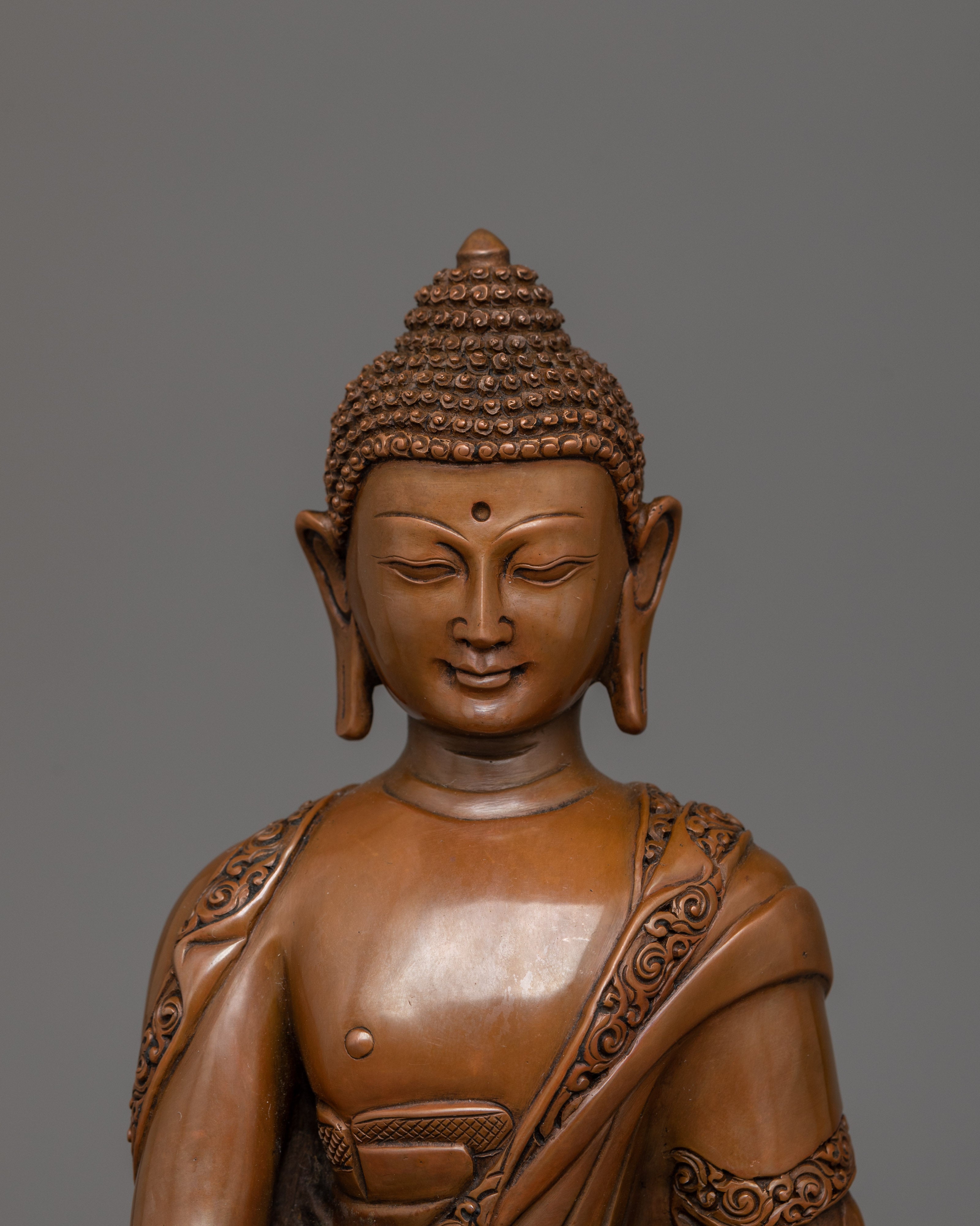 Shakyamuni Buddha with Oxidized Body | Historical First Buddha Sculpture