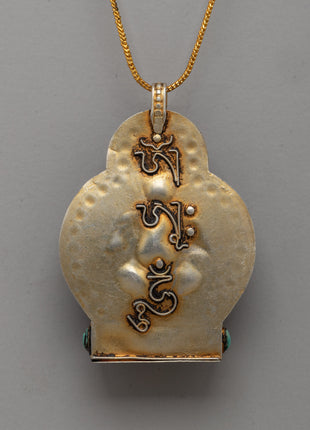 Handicraft Coral & Turquoise Pendant | Spiritual Filigree Jewelry