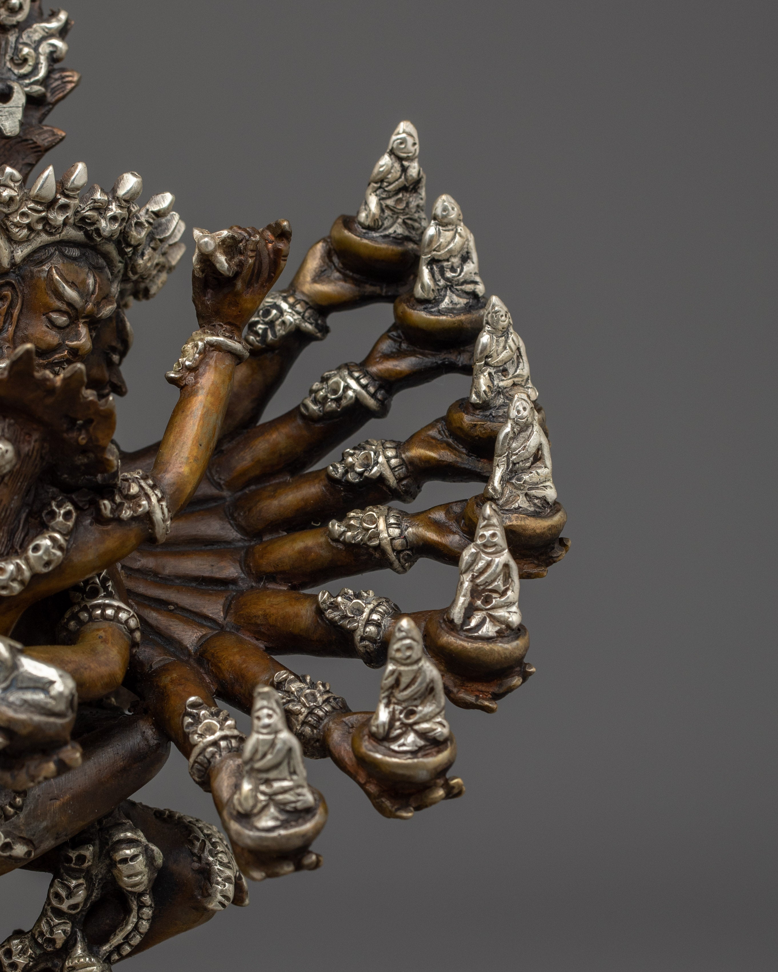 Silver-plated Hevajra With Consort statue | Empowerment Practice