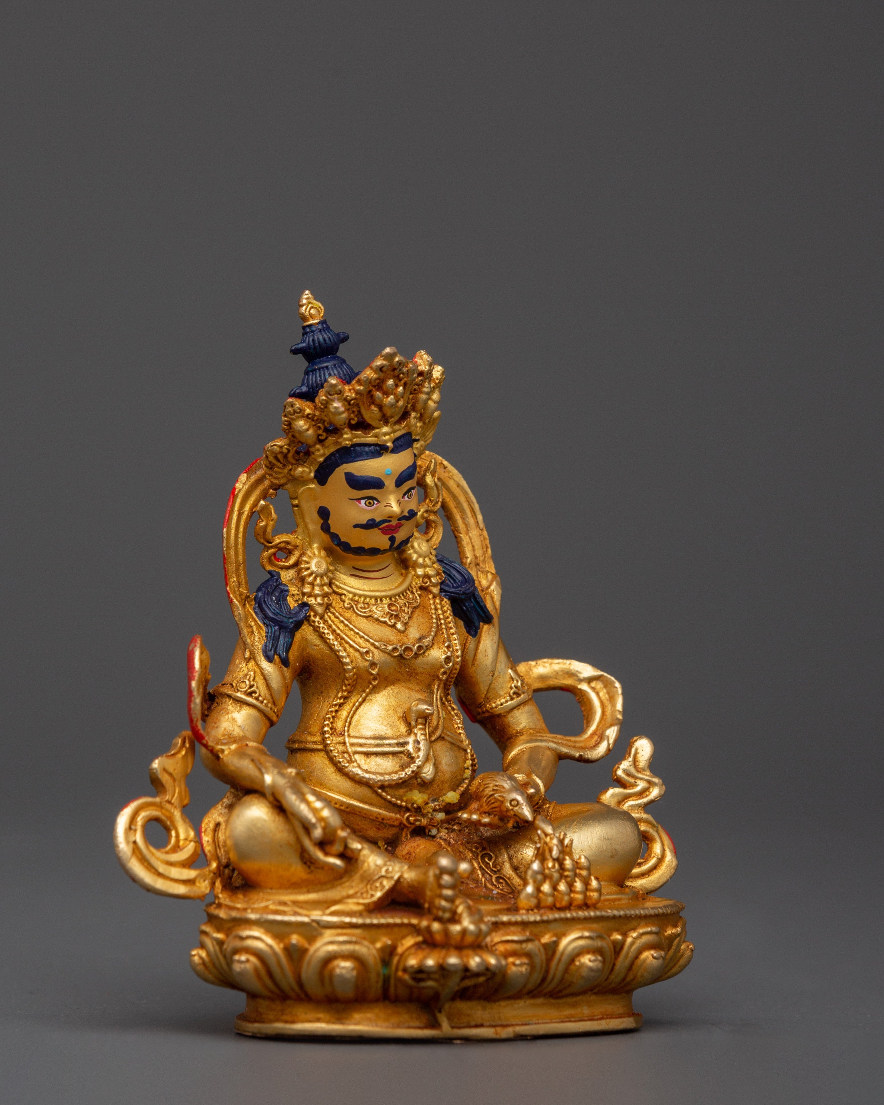 Gold-Plated Dzambala Statue | Tibetan God of Wealth and Prosperity