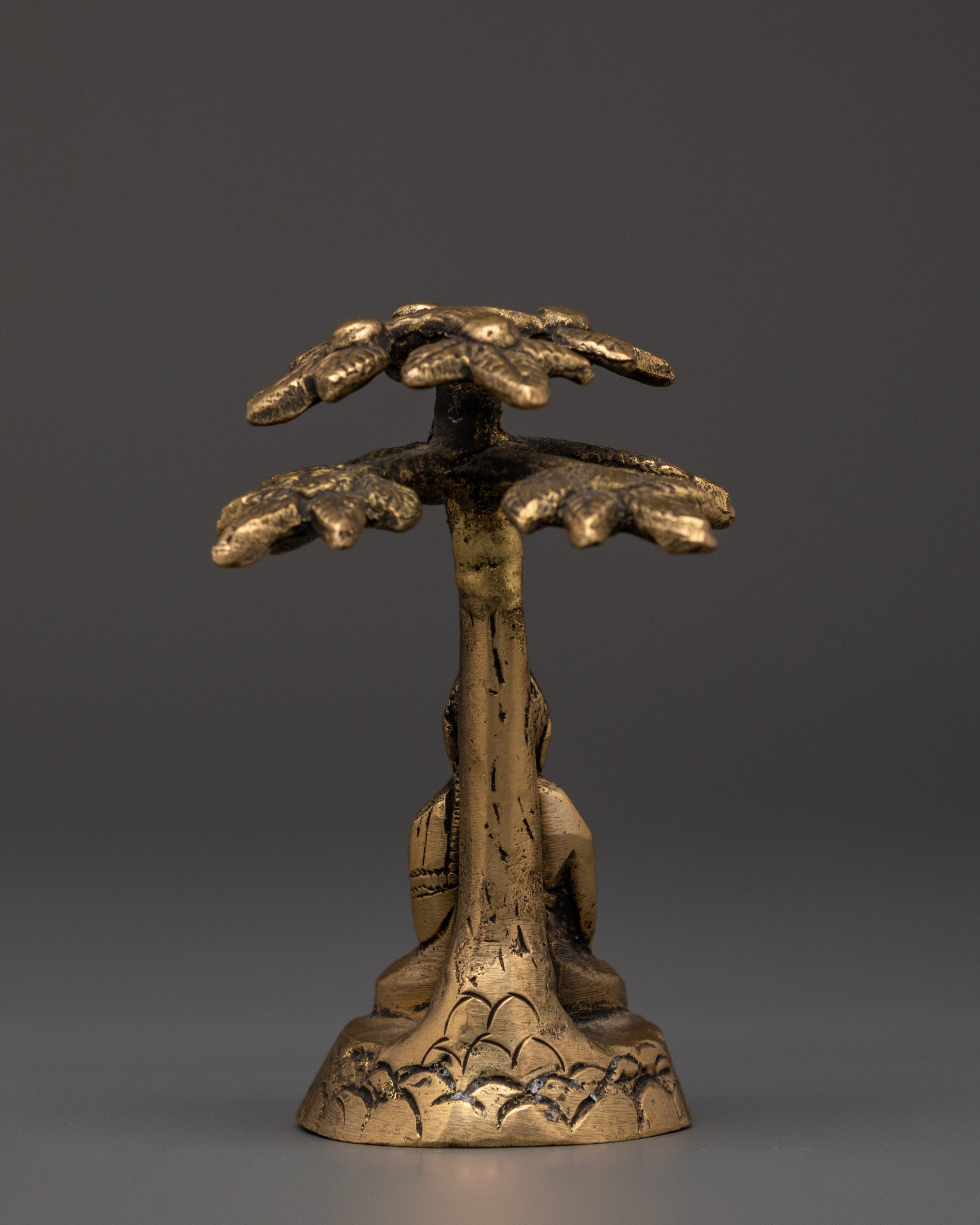 Shakyamuni Buddha Tree Sculpture | Brass Buddhist Meditation Statue