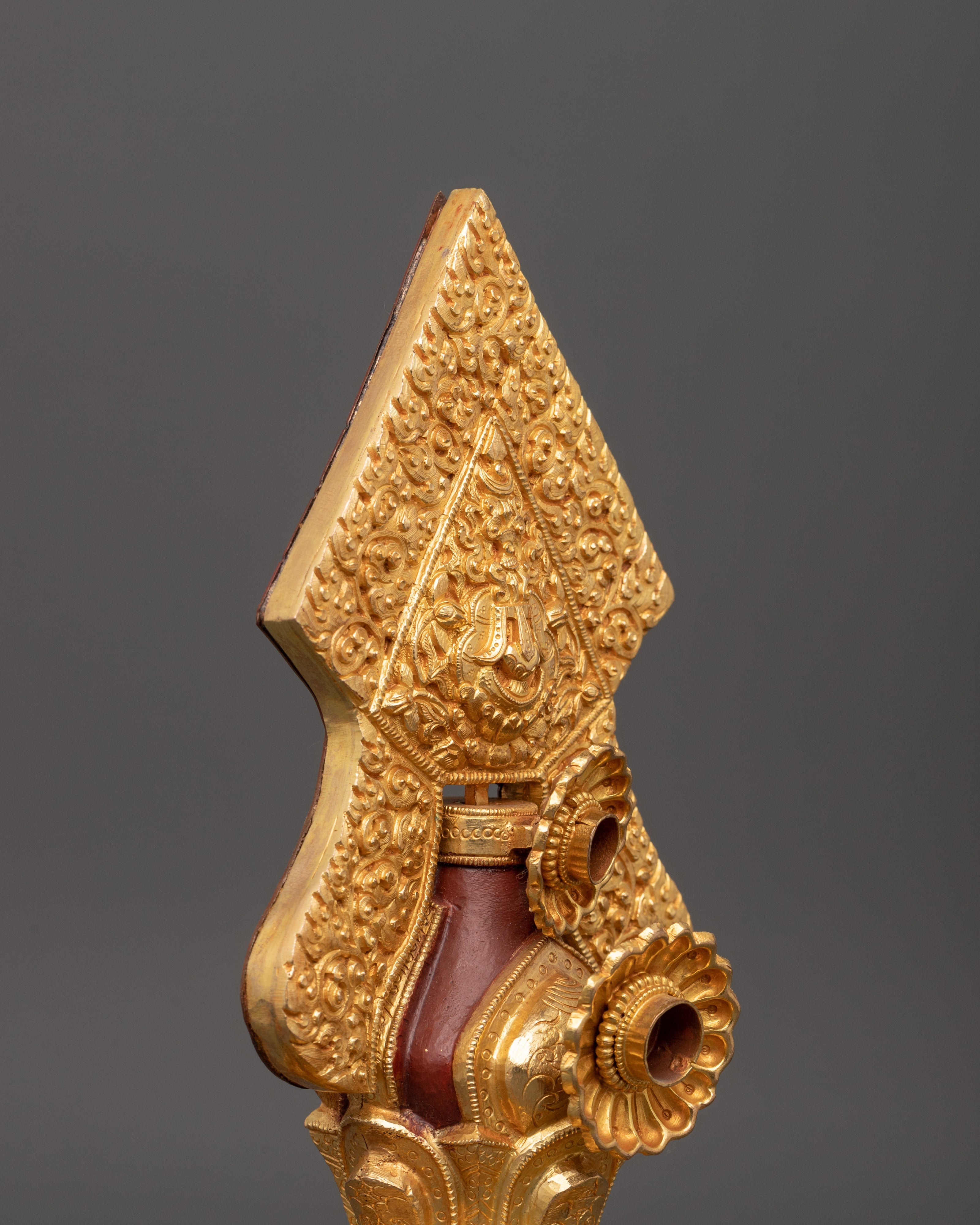 Gold-Plated Copper Torma | Tibetan Buddhist Ritual Offering