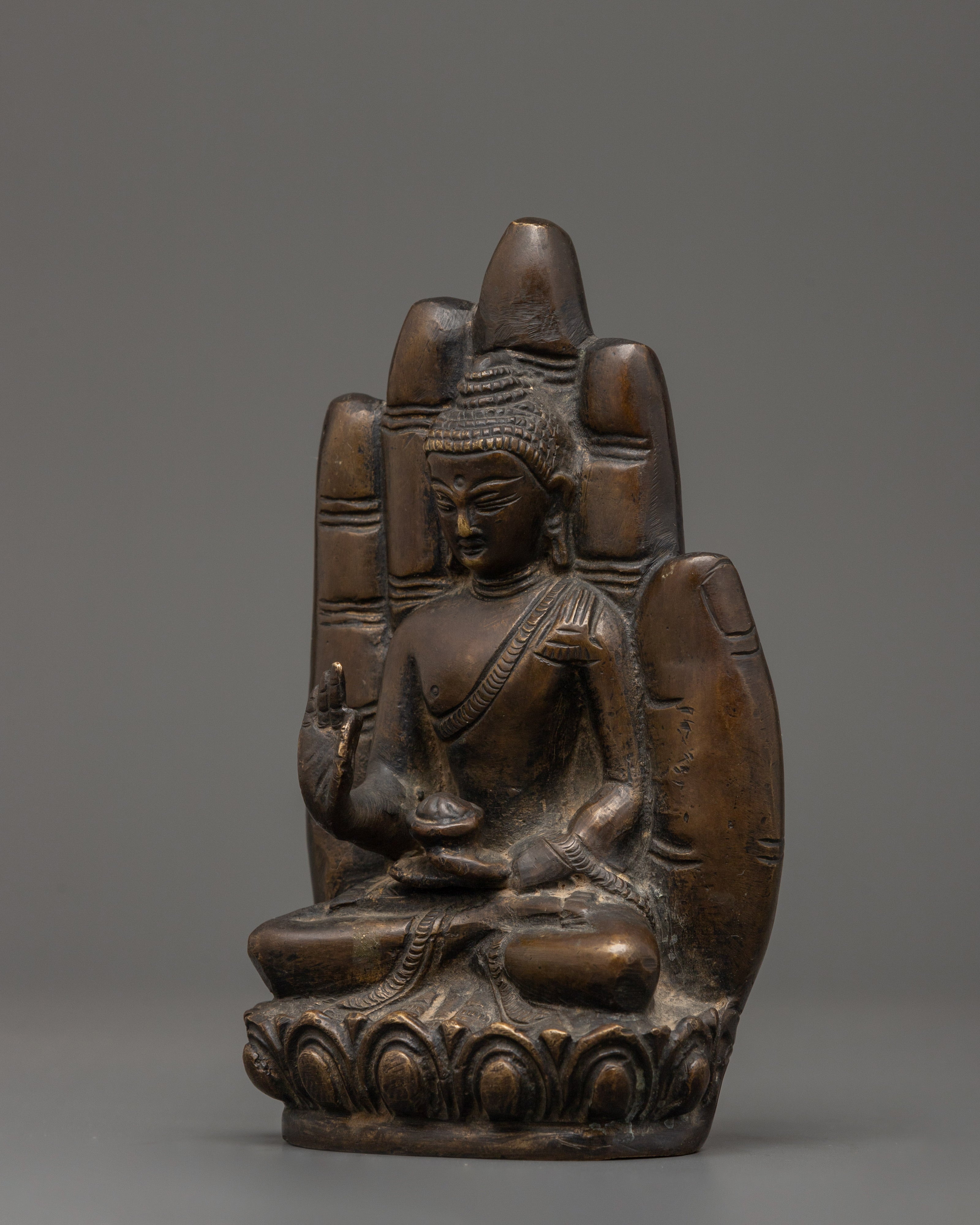 Brass Amogasiddhi Statue | Spiritual Altar Art