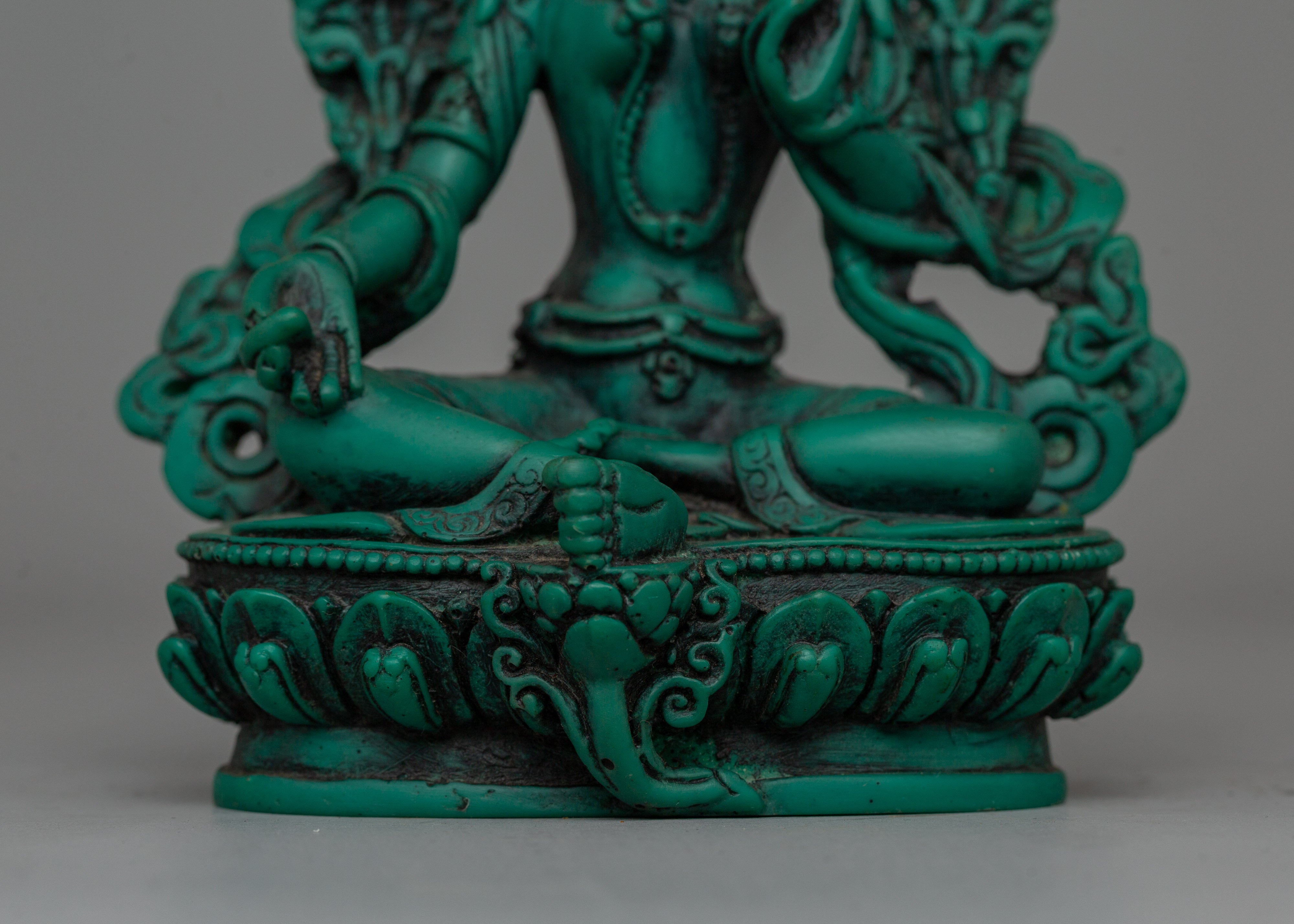 Tibetan Buddhist Green Tara Statue | Meditation and Spiritual Spaces