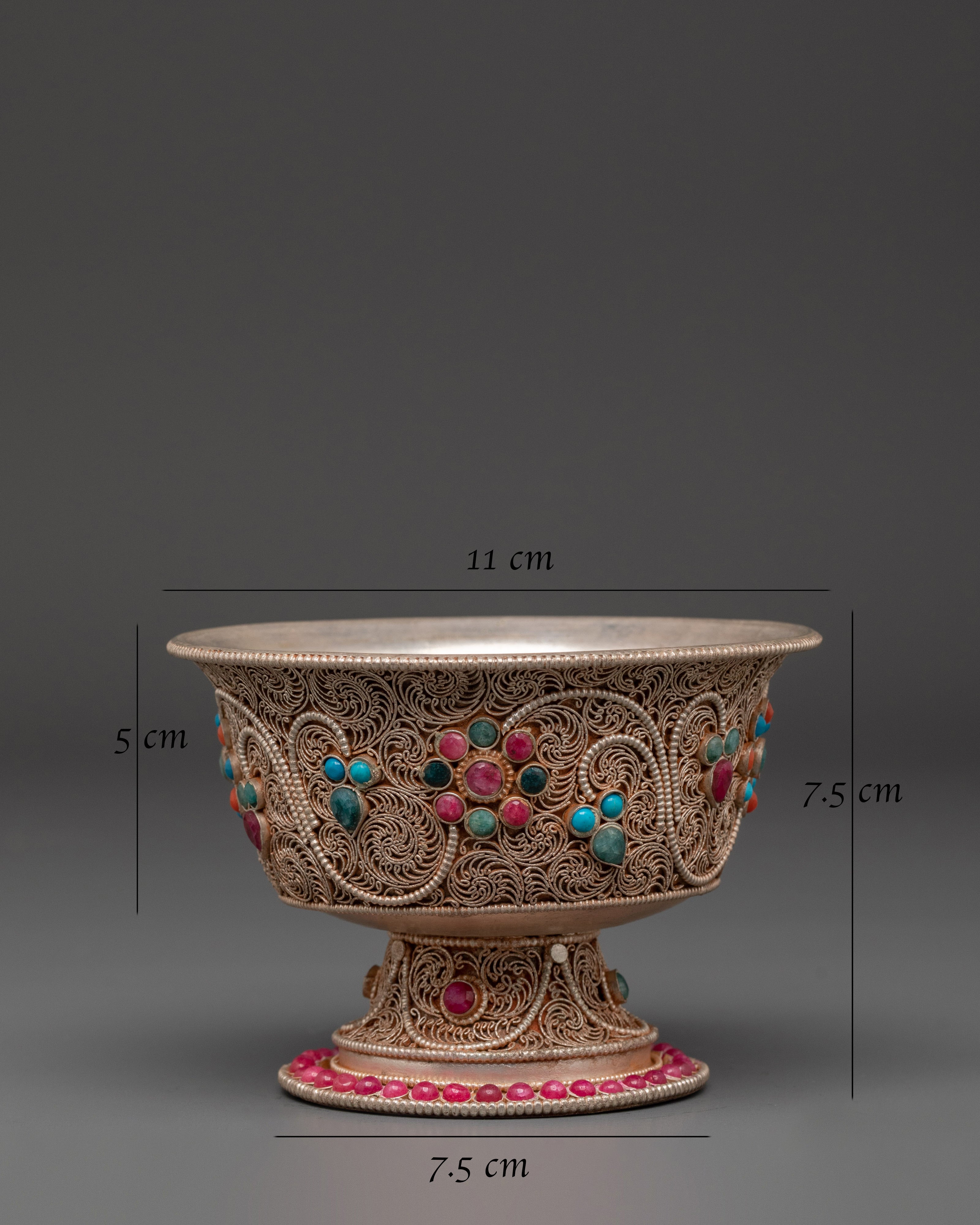 Spiritual Seven Offering Bowl Set | Copper Ritual Decor for Meditation