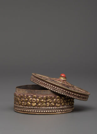 Floral Carved Treasure Box | Tibetan-Inspired Keepsake Storage