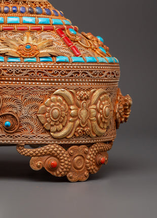 Copper & Gold-Plated Treasure Box | Handcrafted Keepsake Storage