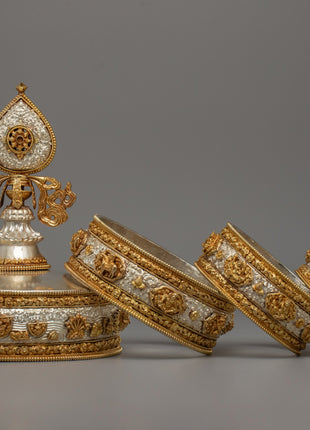 Silver and Gold-Plated Mandala | Exquisite Ritual Artifact