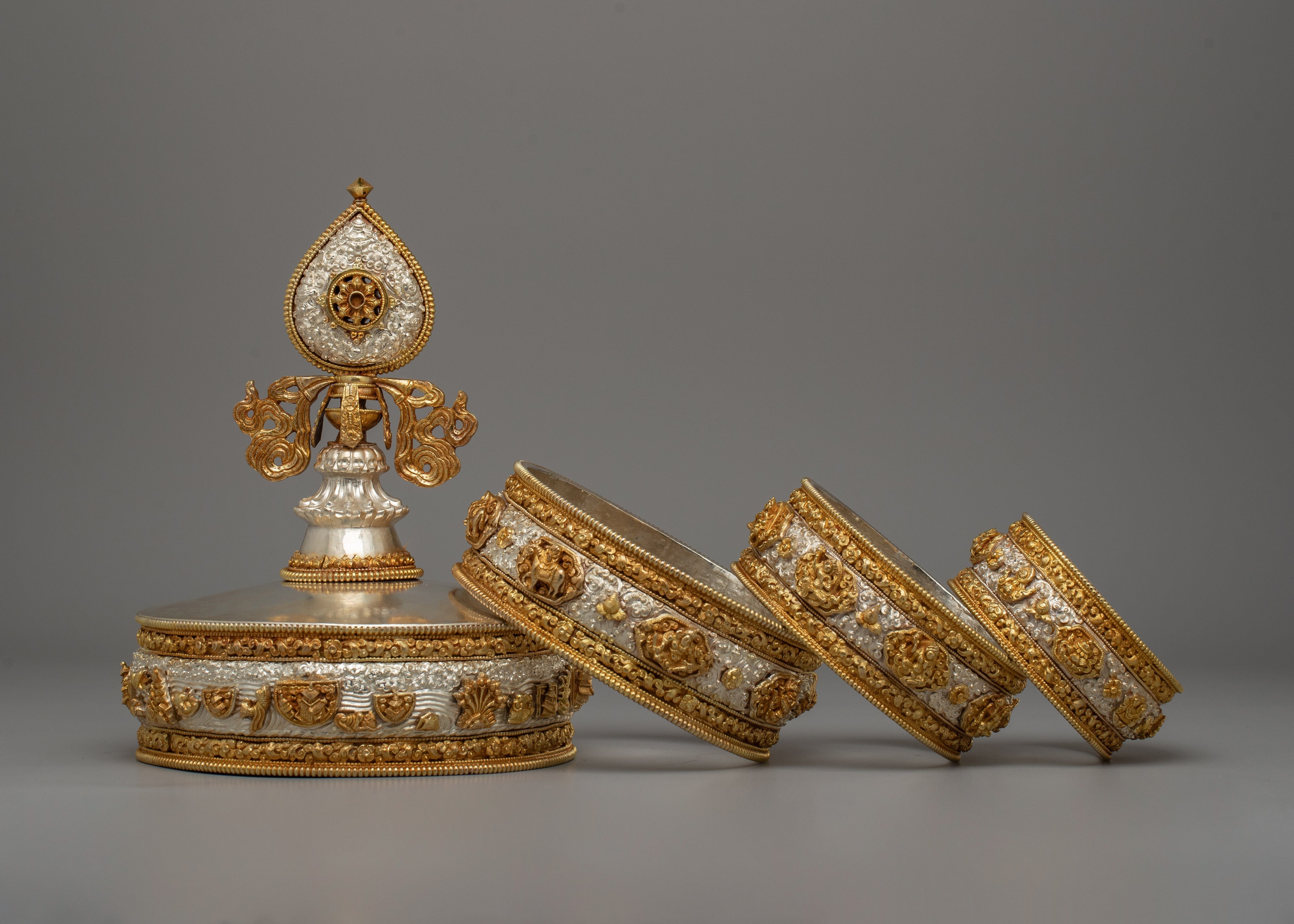 Silver and Gold-Plated Mandala | Exquisite Ritual Artifact