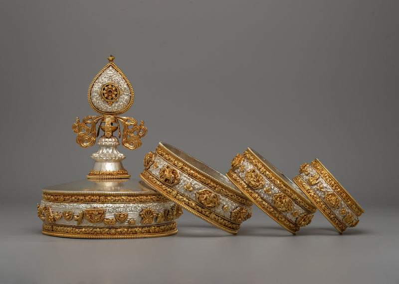 Silver and Gold-Plated Mandala | Exquisite Ritual Artifact