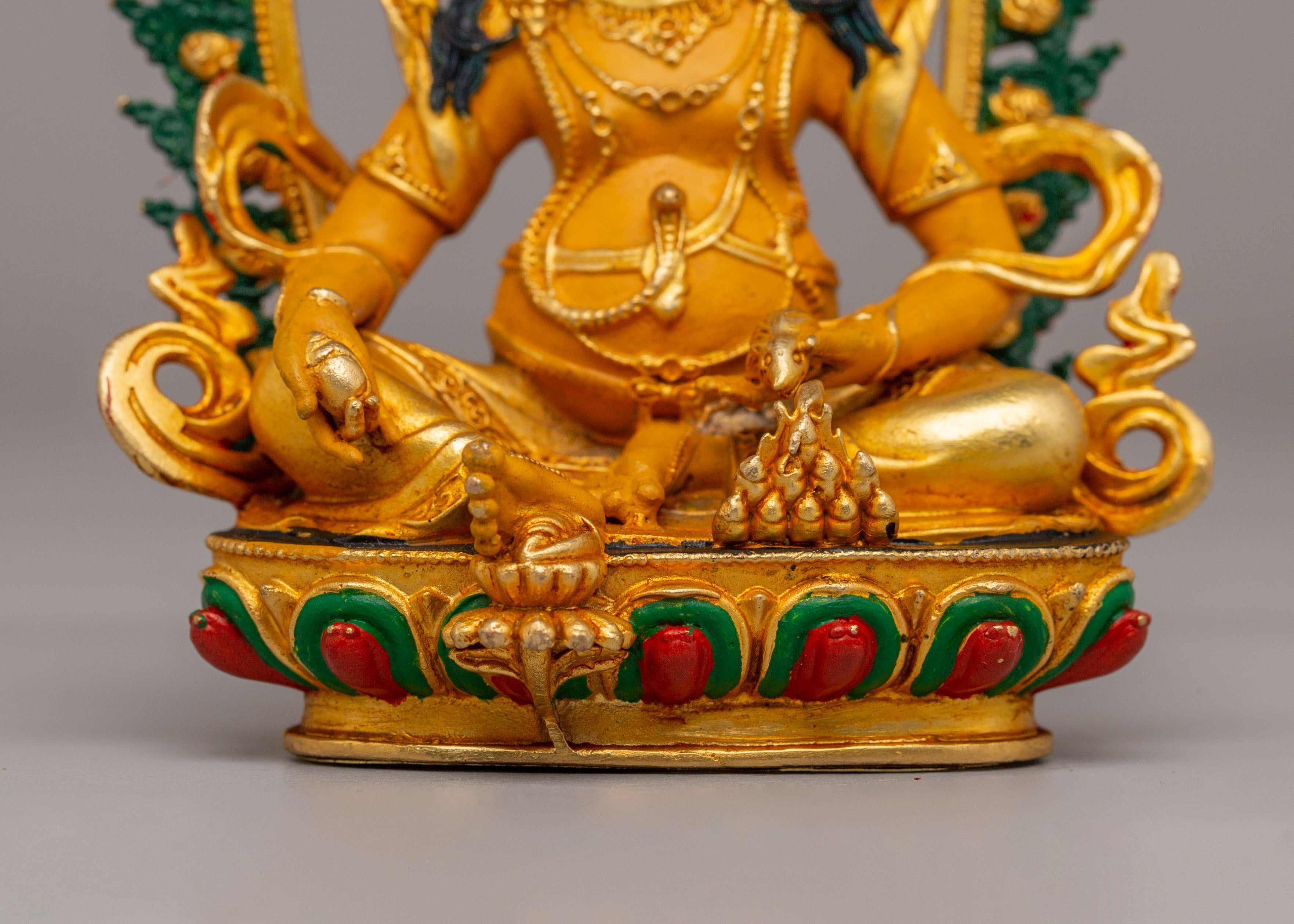 Handcrafted Dzambhala Deity Altar Statue | Prosperity, Protection, and Meditation Statue
