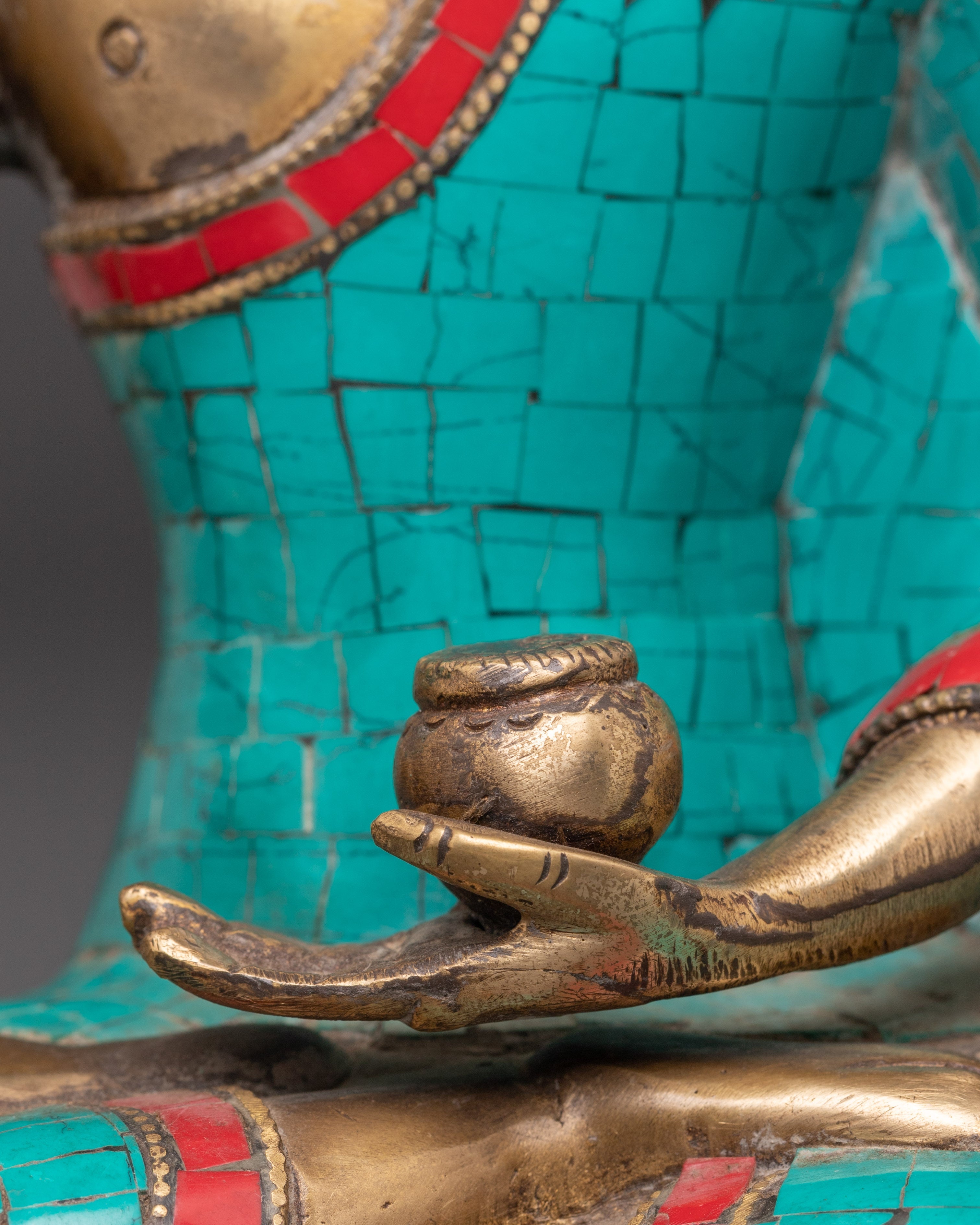 Sacred Buddha Shakyamuni Himalayan Statue | Brass Shakyamuni Buddha Art