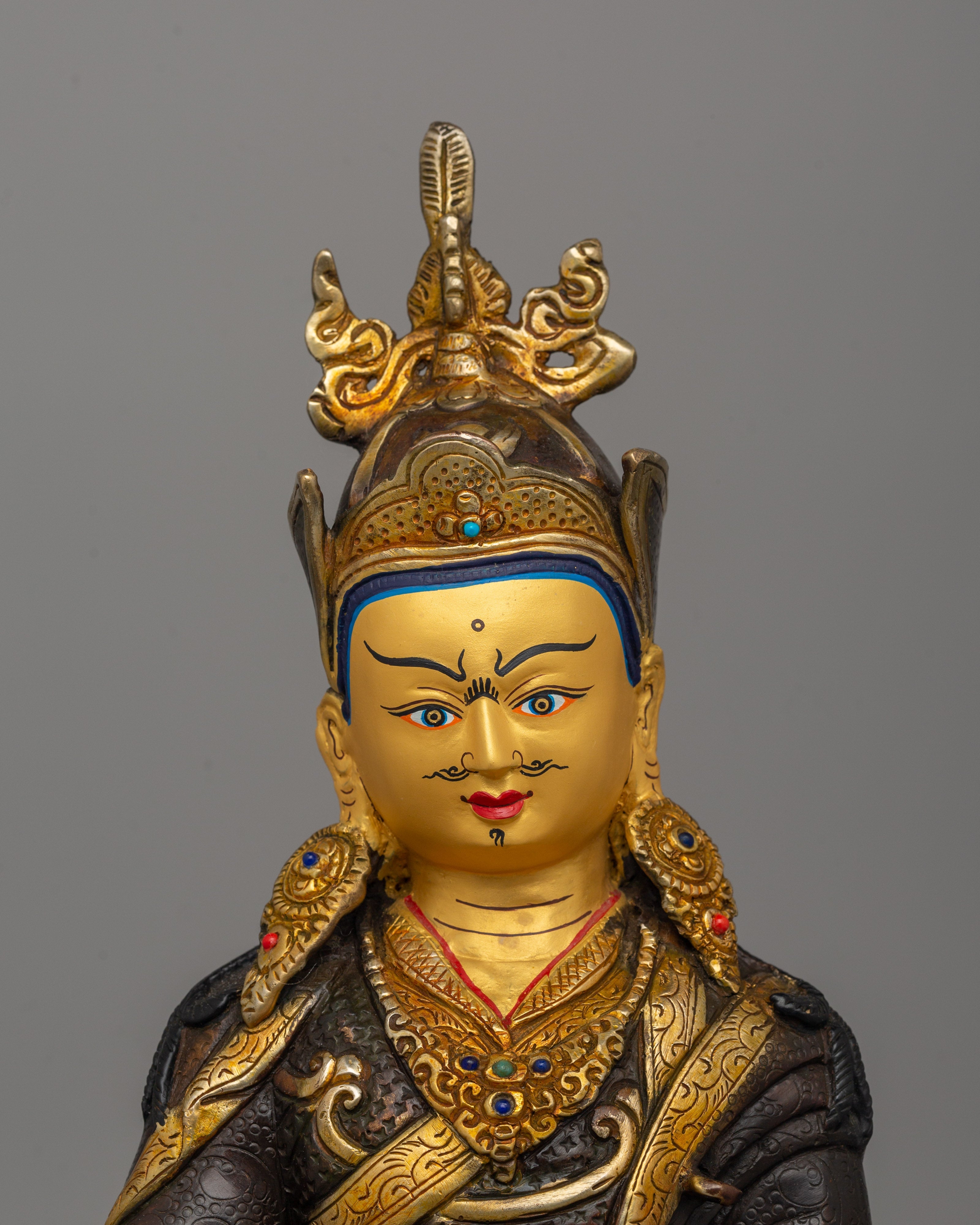Guru Rinpoche Tantric Master Statue | Sacred Tibetan Buddhist Figurine