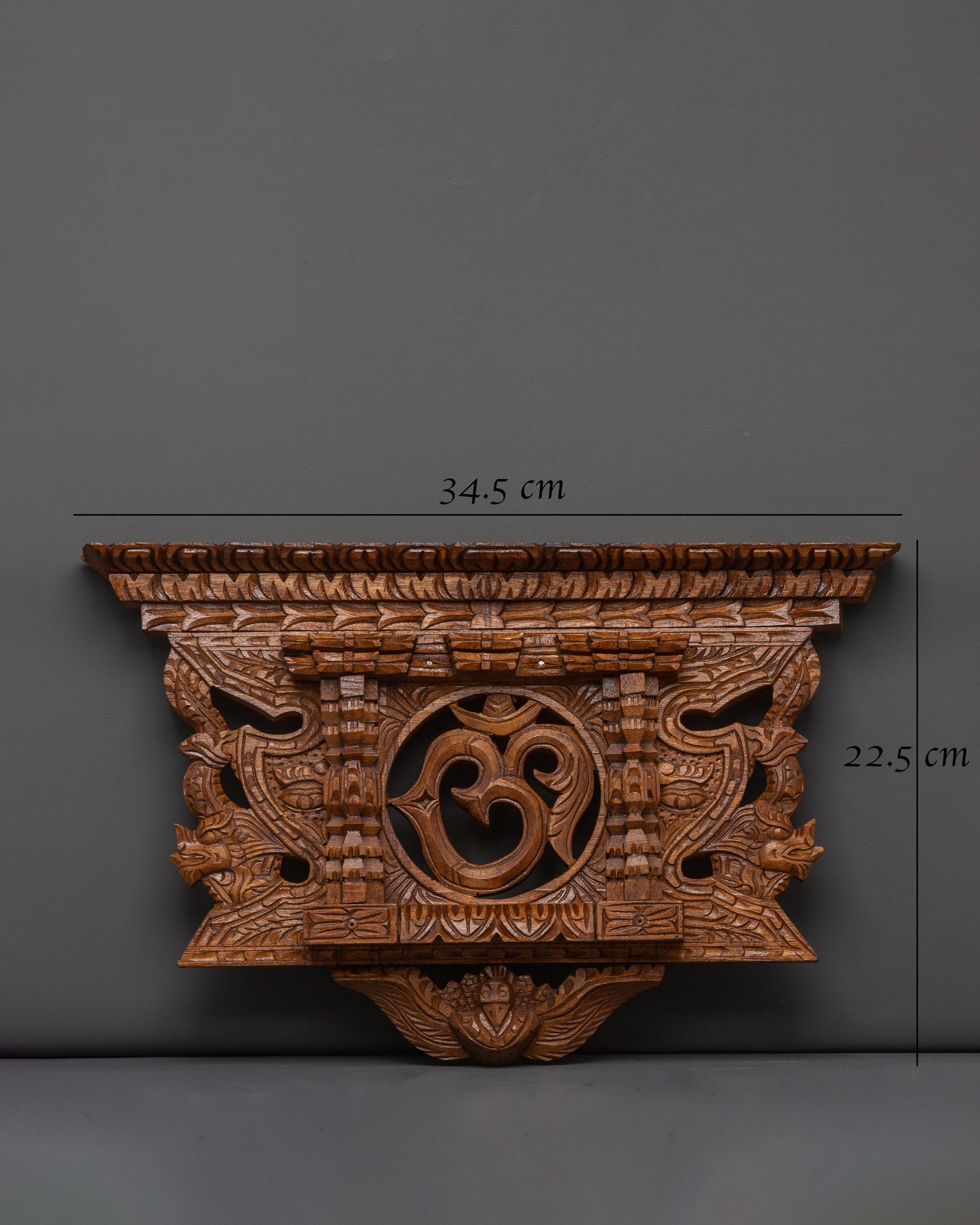 Wooden Om Symbol Wall Decor | Hand-Carved Spiritual Wall Hanging