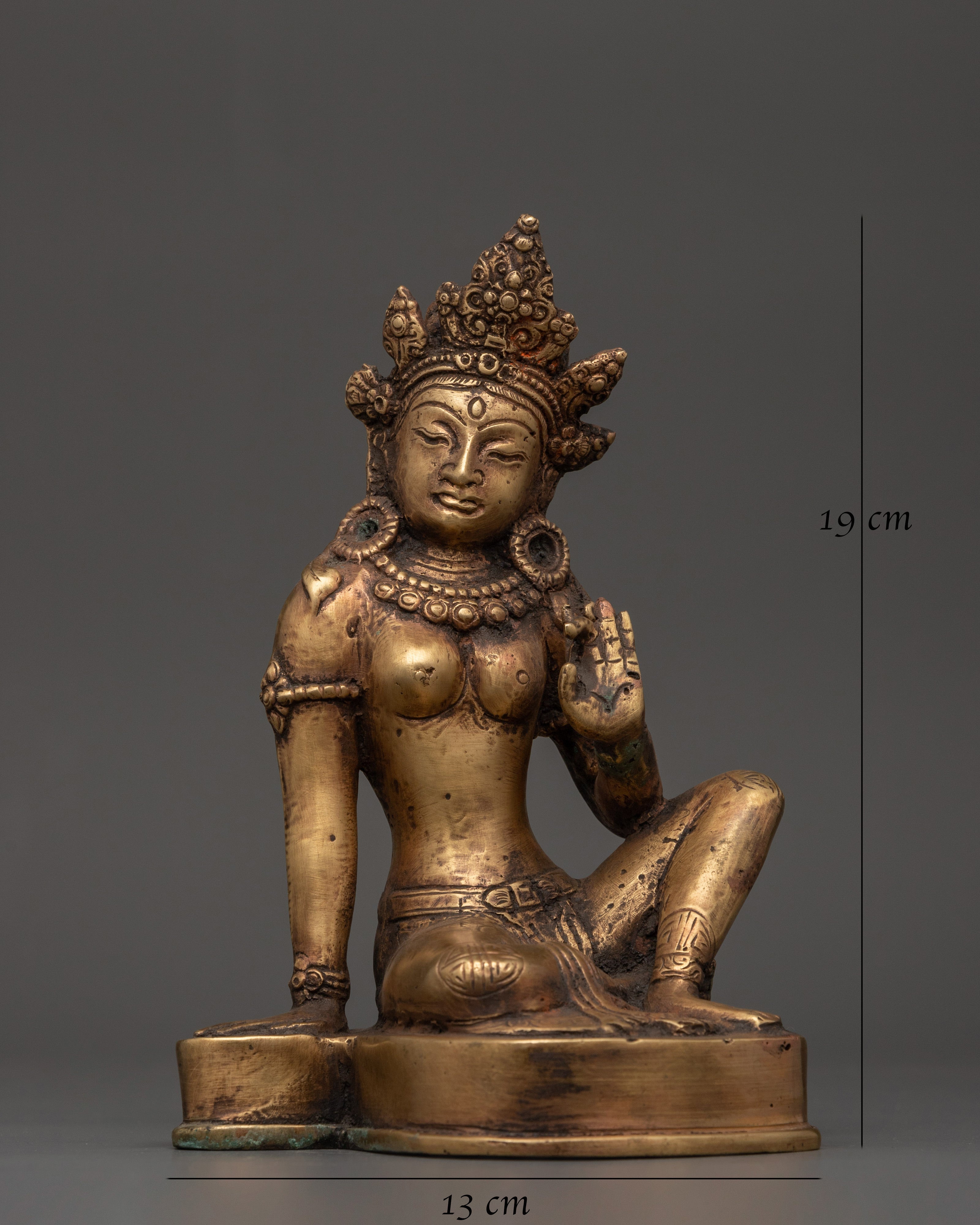 Handcrafted Brass Parvati Statue in Varada Mudra | Sacred Spiritual Home Altar Decor Statue