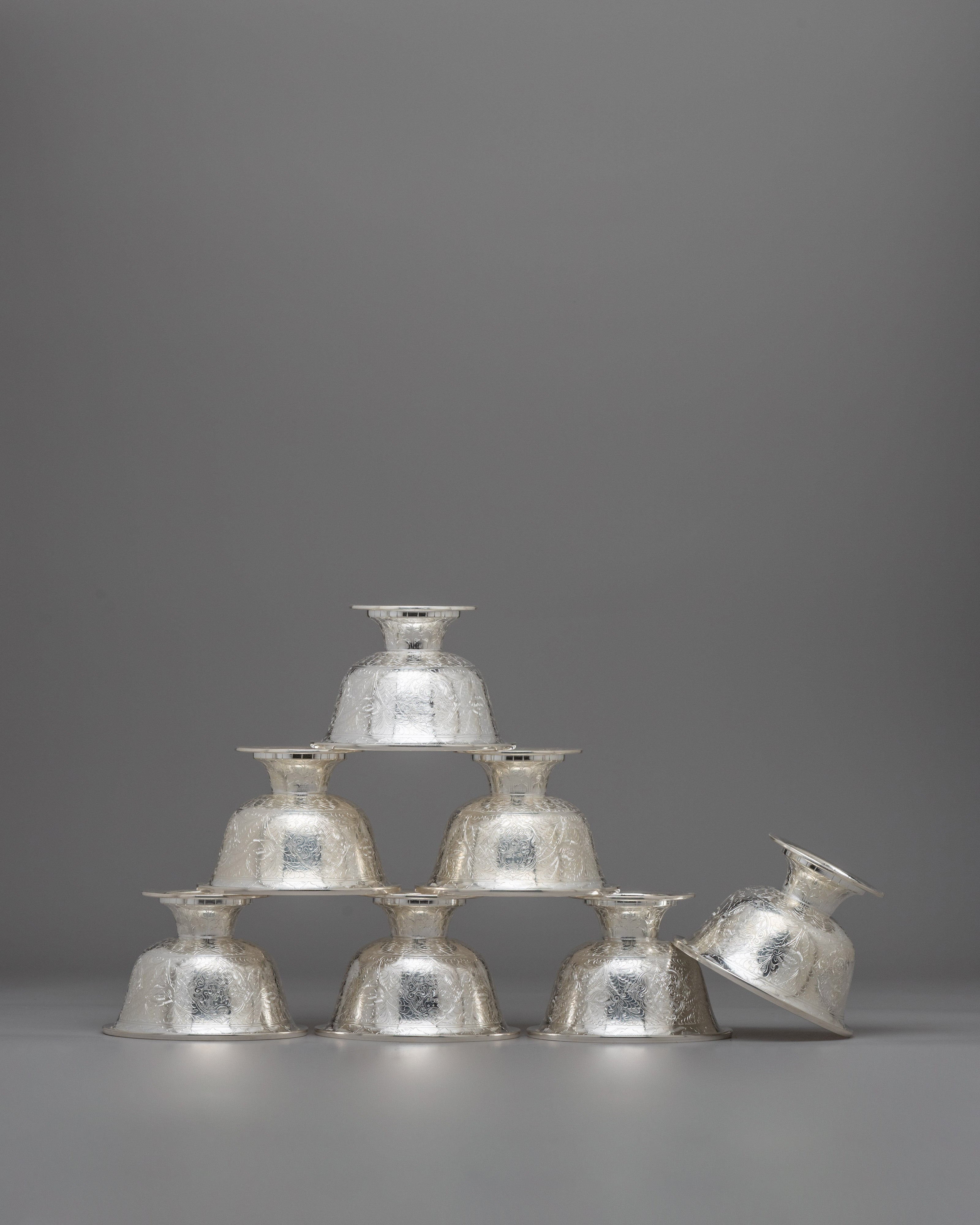 Tibetan Buddhist Offering Bowl Set | Traditional Ritual Set for Spiritual Practices