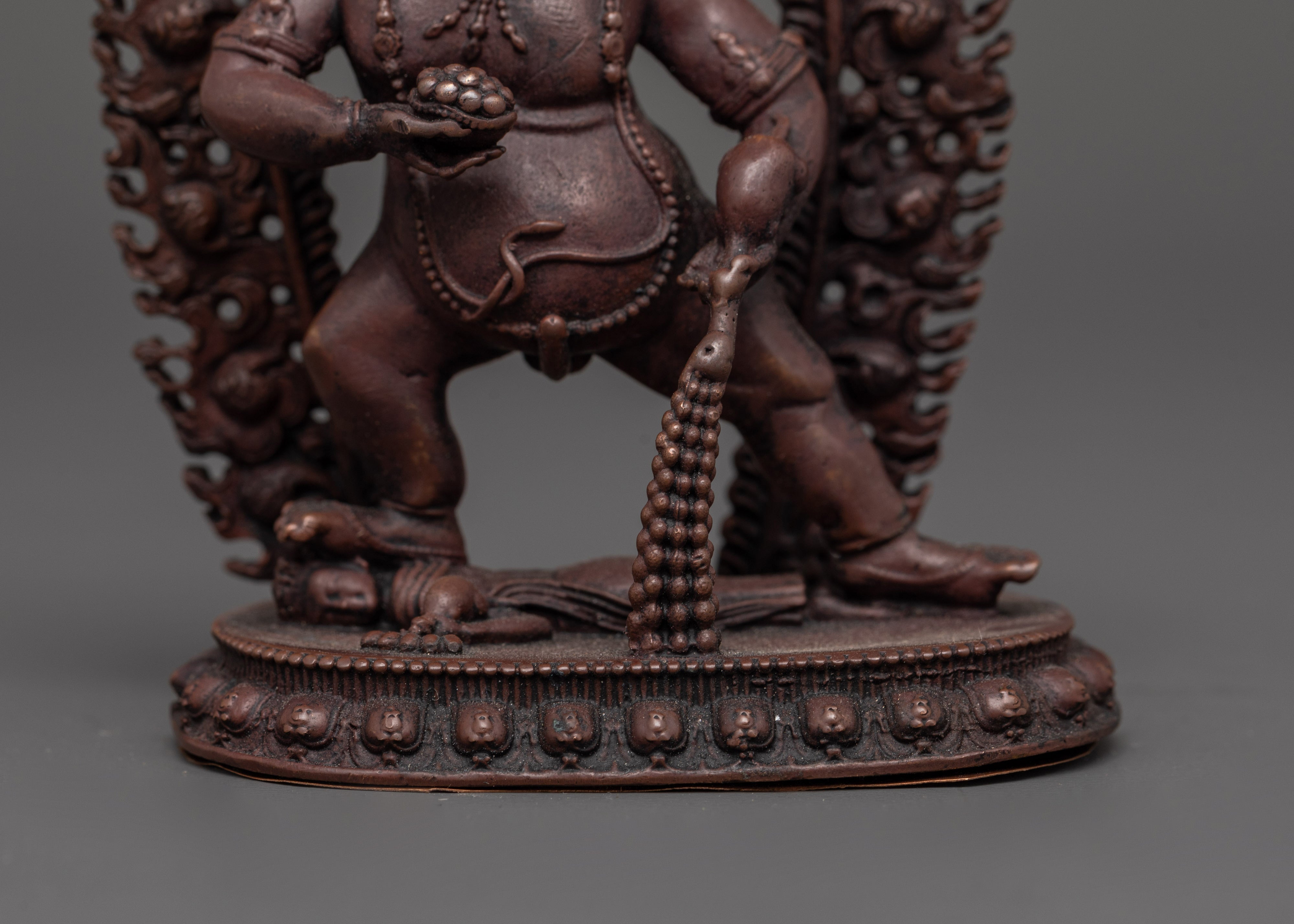 Oxidized Copper Black Dzambhala Statue | Buddhist Wealth Deity for Prosperity & Protection