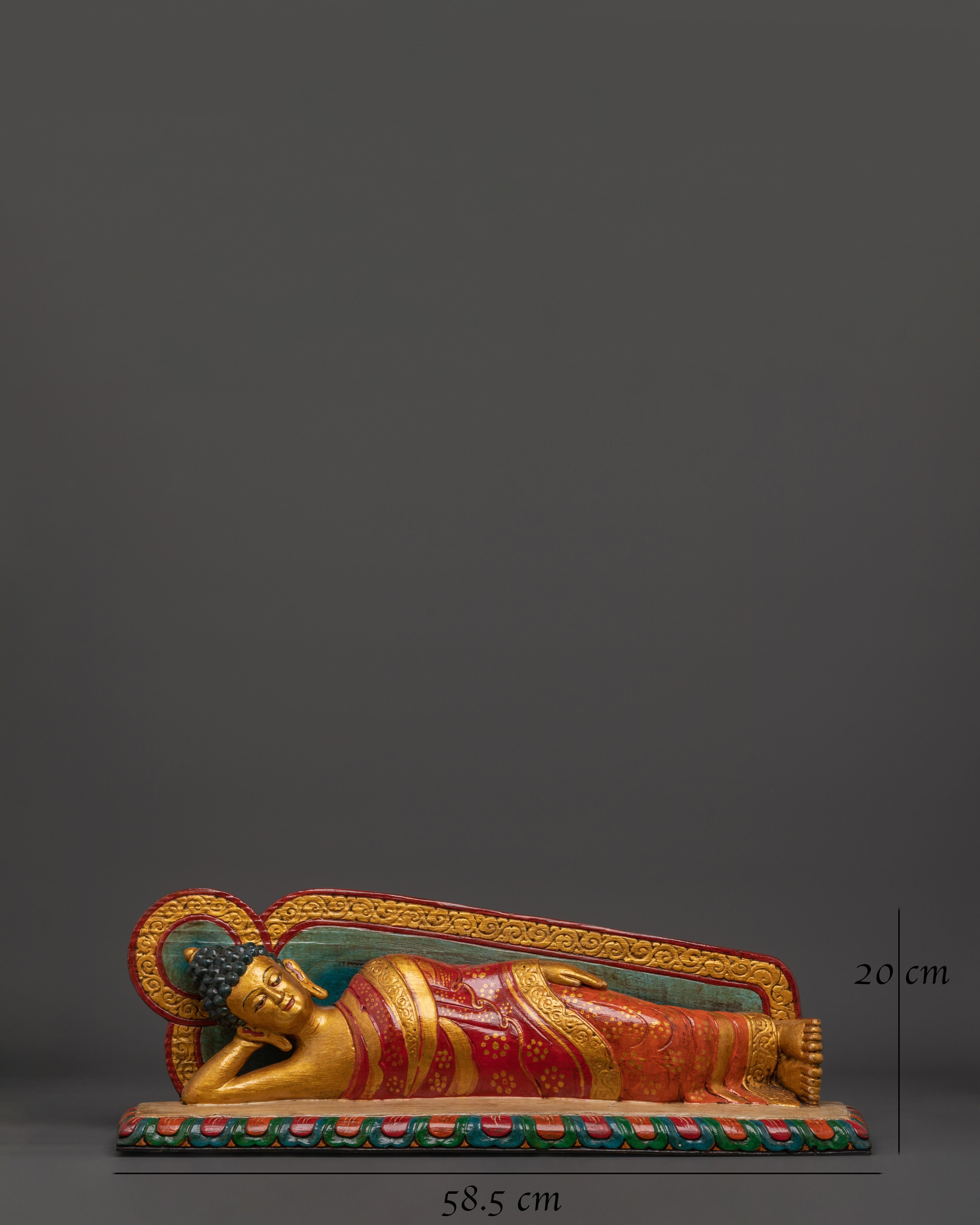 Hand-Carved Wooden Sleeping Buddha Statue | Symbolizing Peace and Enlightenment