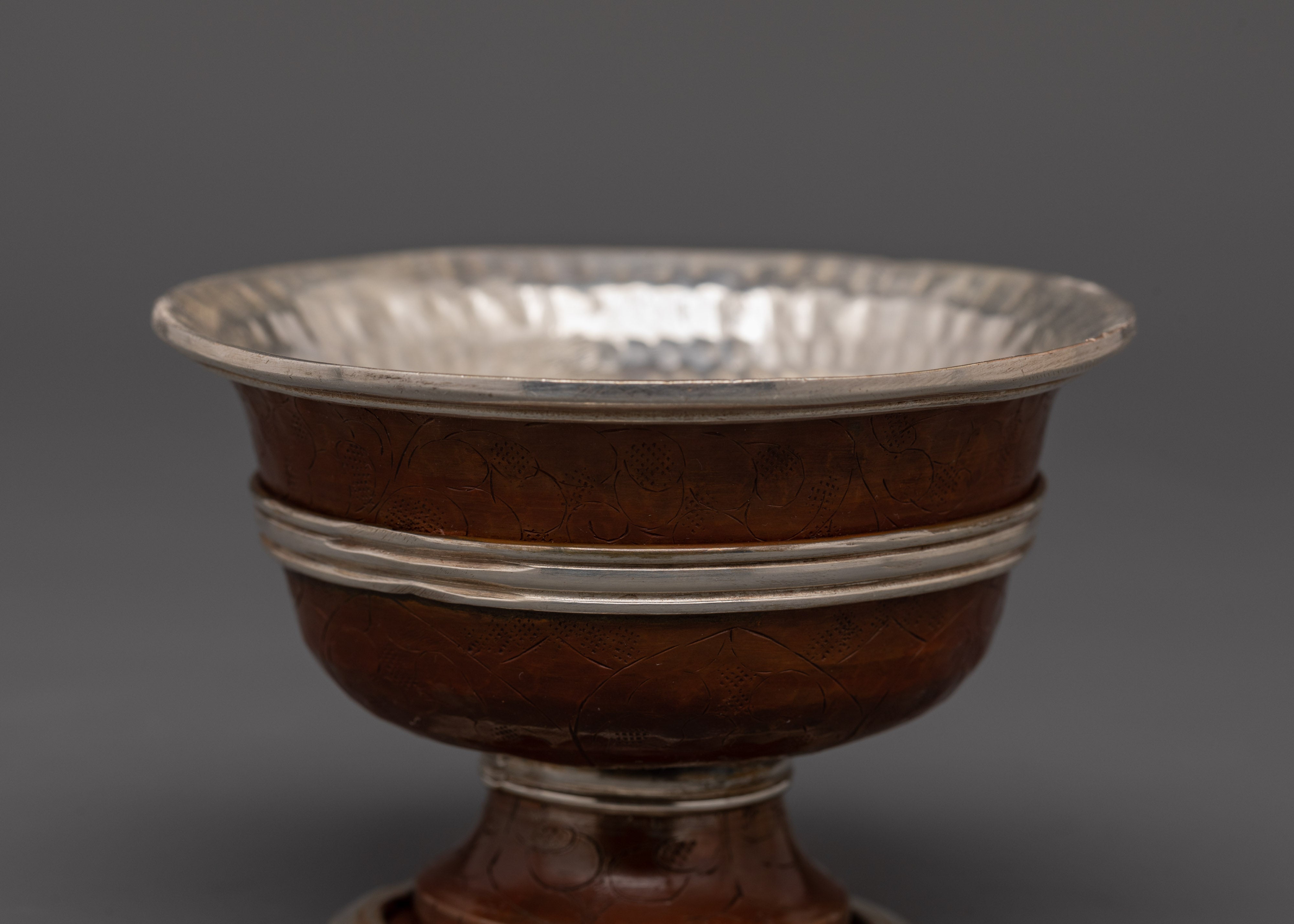 Handcrafted Sacred Tibetan Offering Bowl Set | Oxidized Copper Ritual Bowls