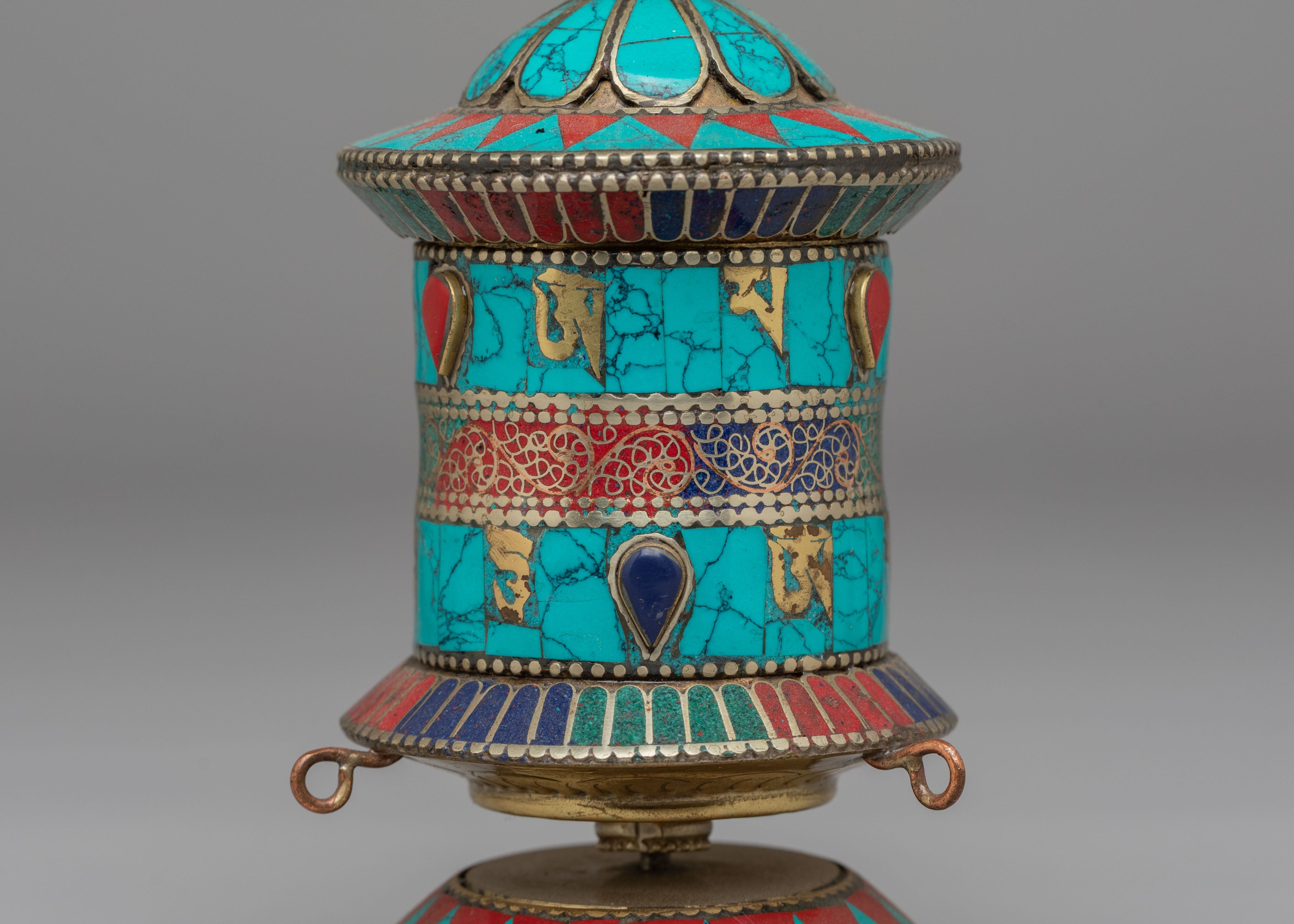 Tibetan Buddhist Prayer Spinner | Handcrafted Copper Body