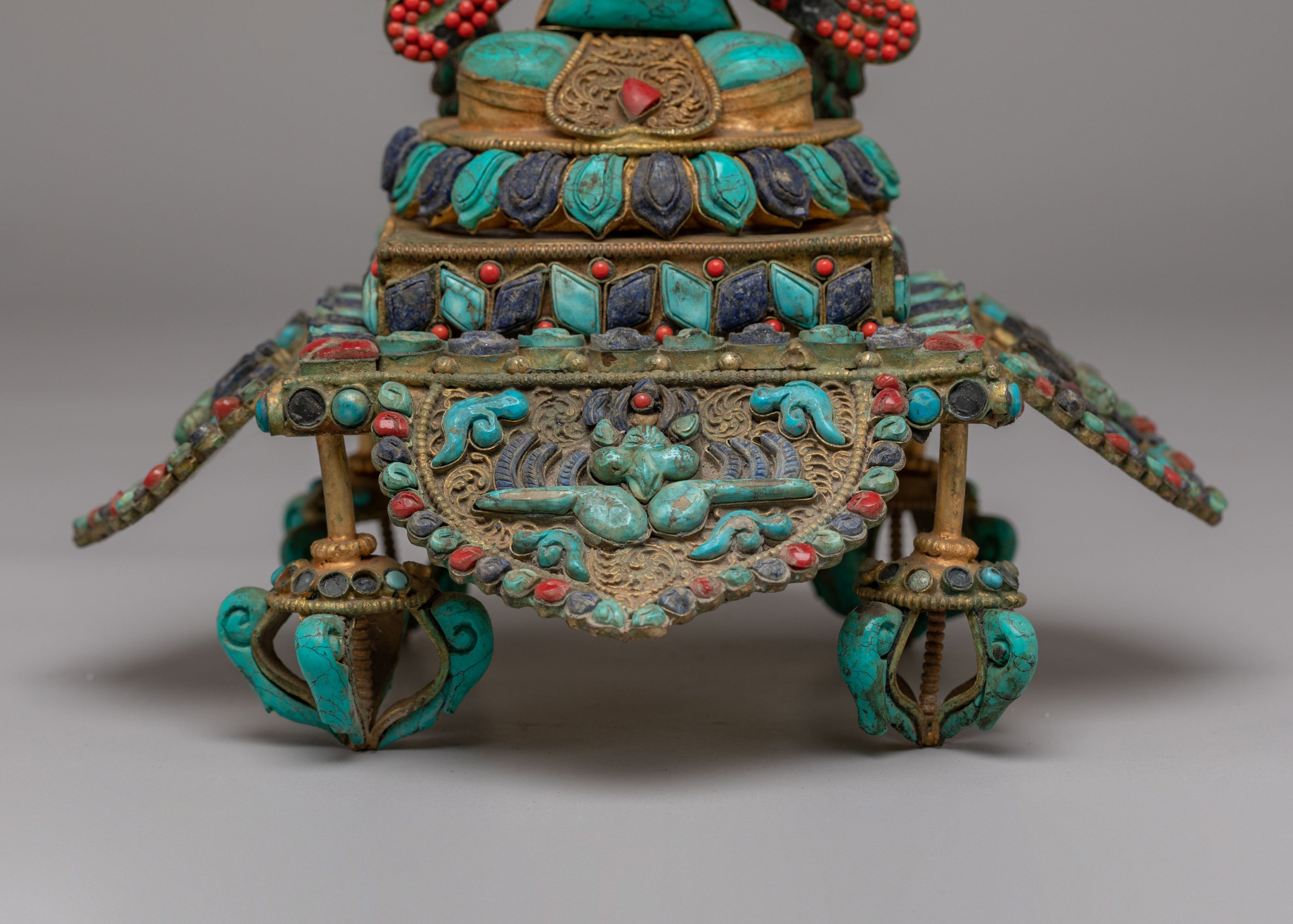 Manjushri Wisdom Statue | Handcrafted Copper Sculpture with Filigree Work