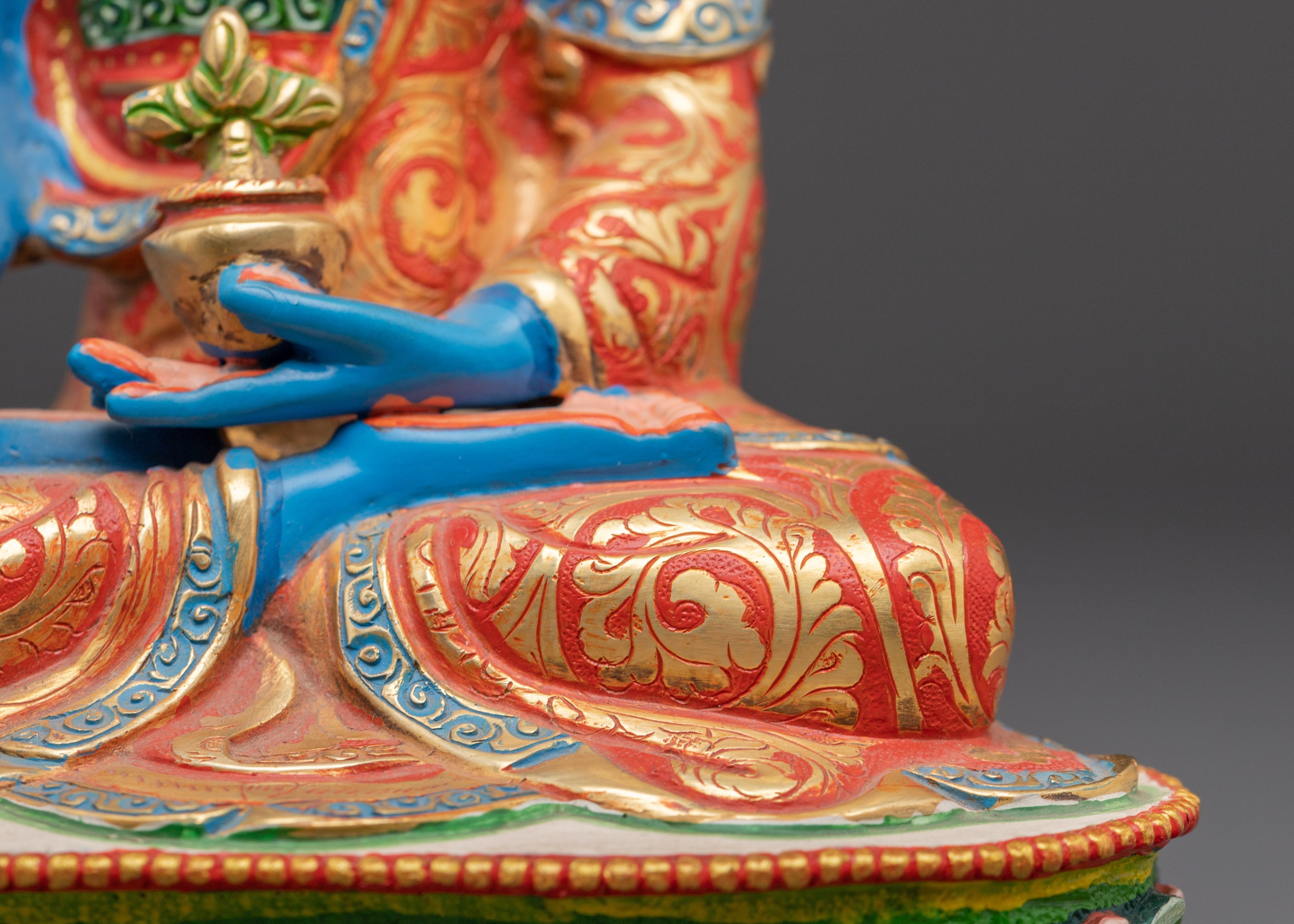 Handcrafted Medicine Buddha Sculpture | Tibetan Healing Statue