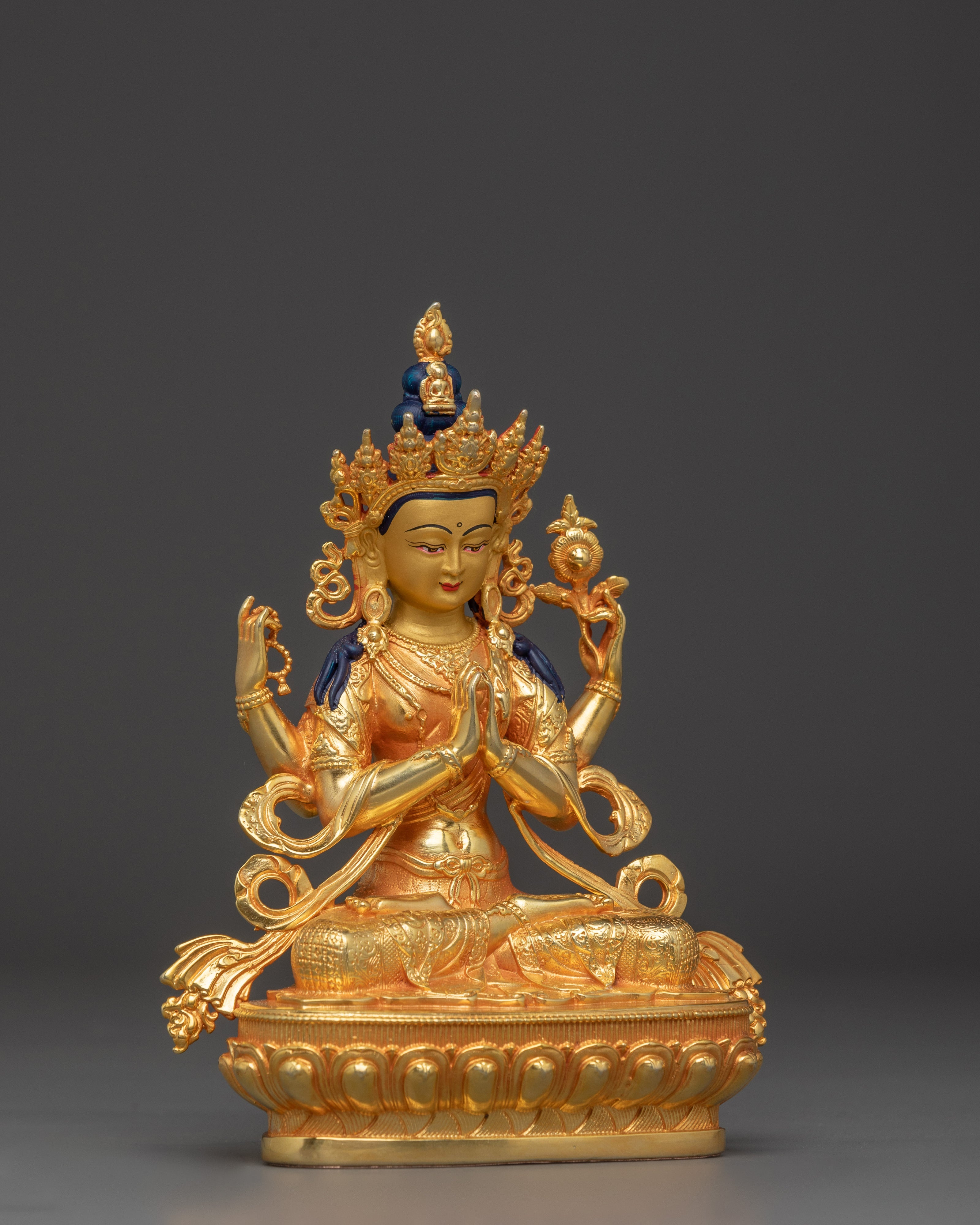 Handcrafted Statue of Chenrezig | Tibetan Bodhisattva of Compassion
