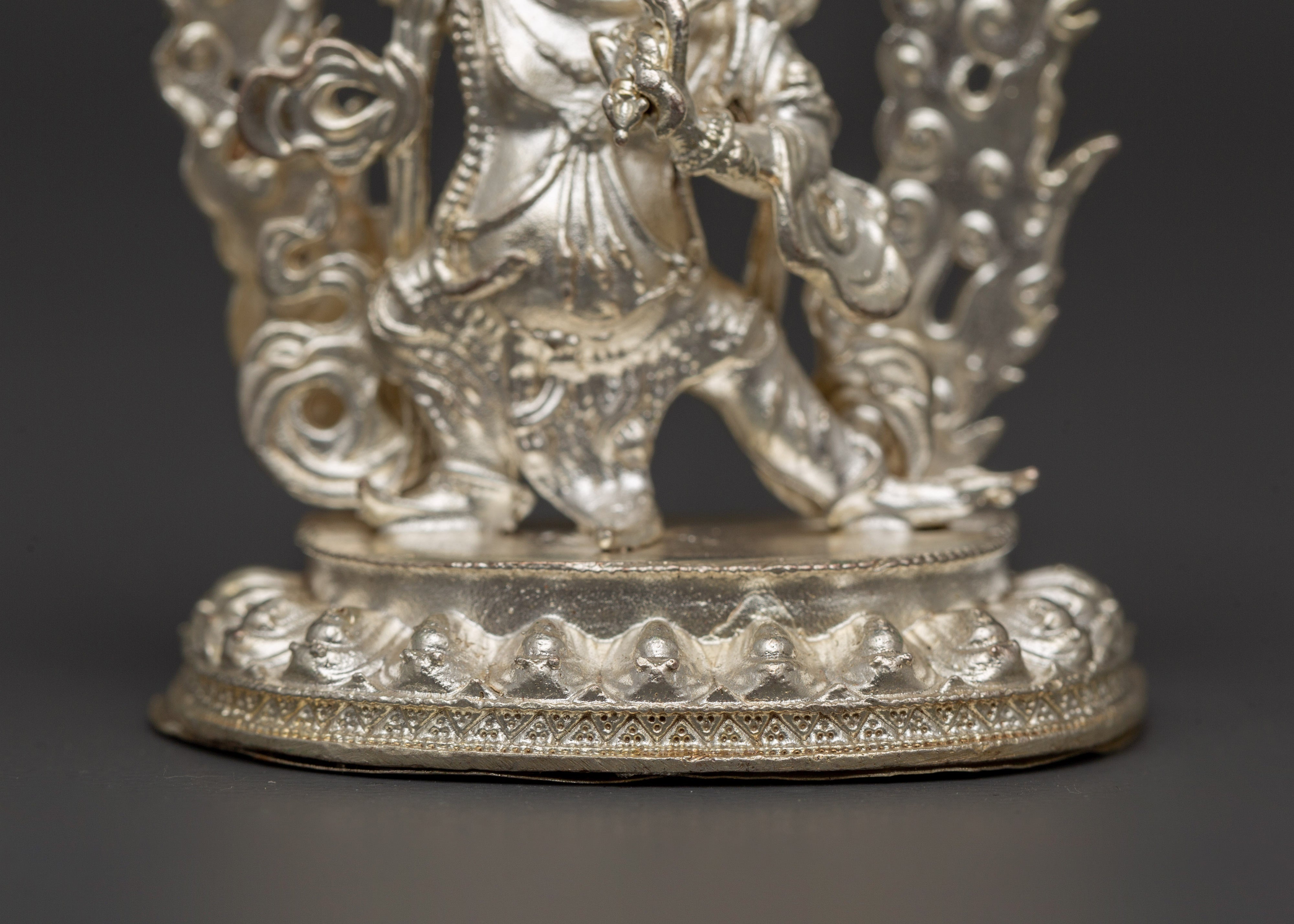 Vajrapani Silver Plated Statue | Tibetan Buddhist Protector