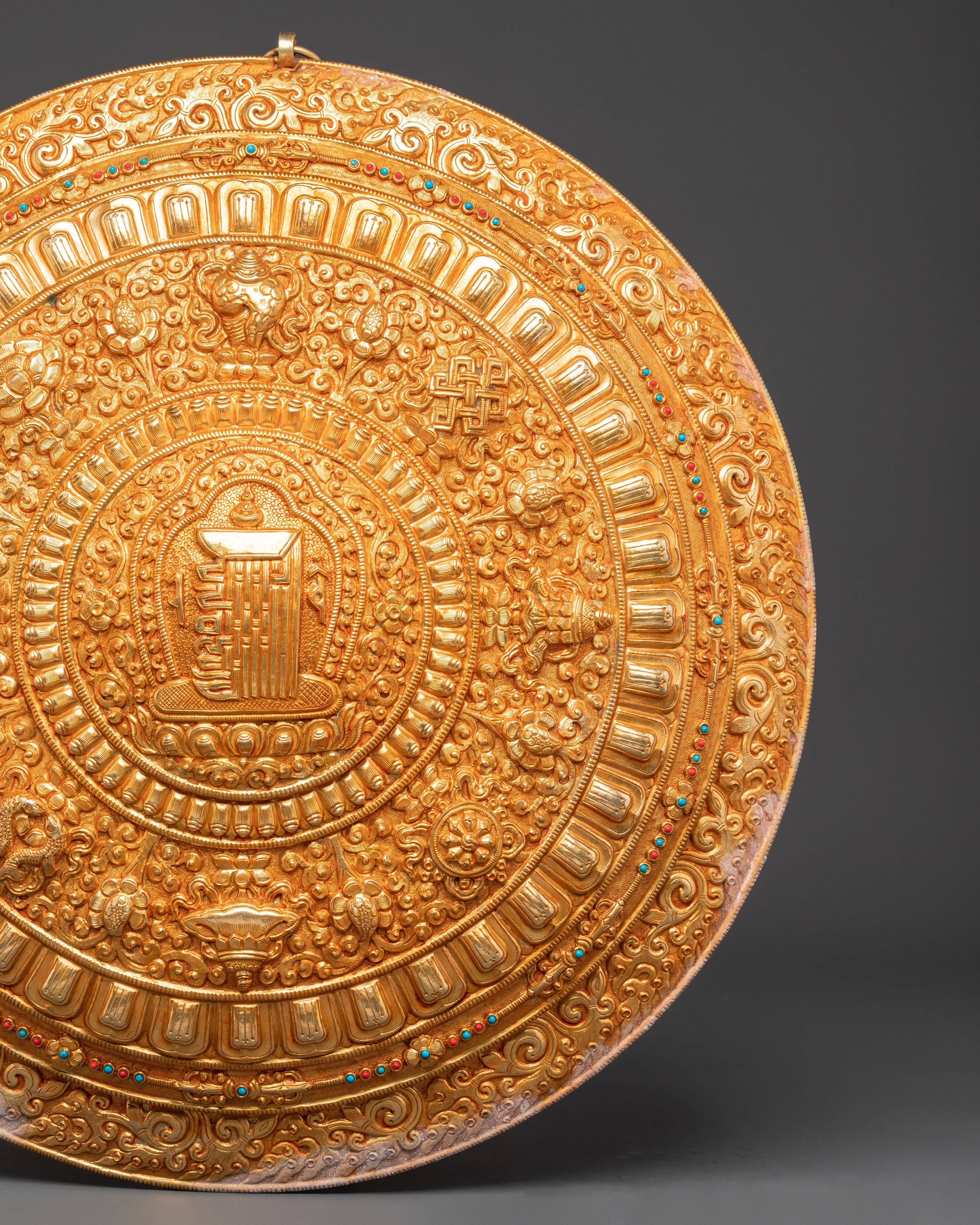 Handcrafted Zen Mandala Wall Hanging | Sacred Copper & Gold Plated Art