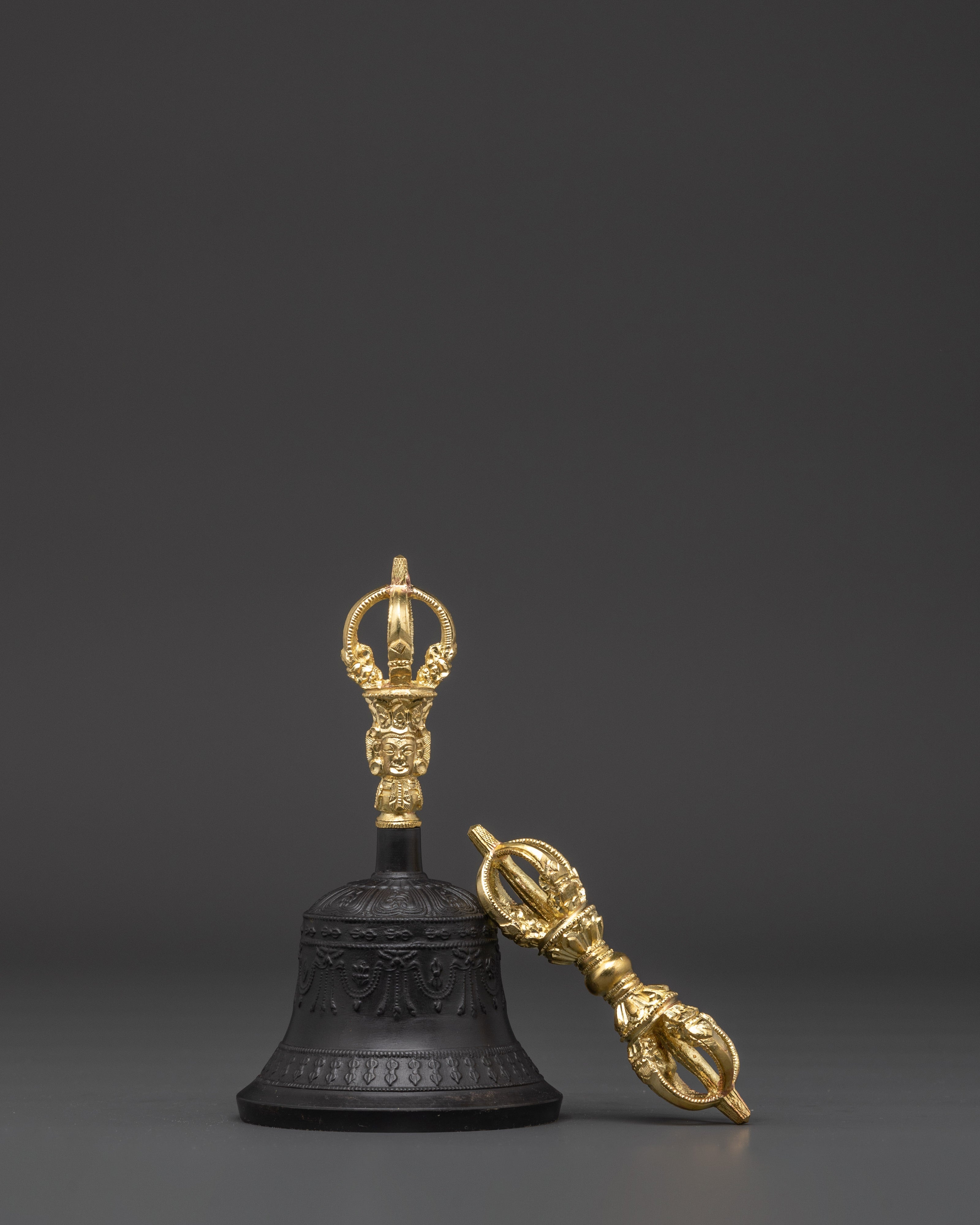Buddhist Meditation Bell and Vajra Set | Traditional Vajrayana Ritual Instrument