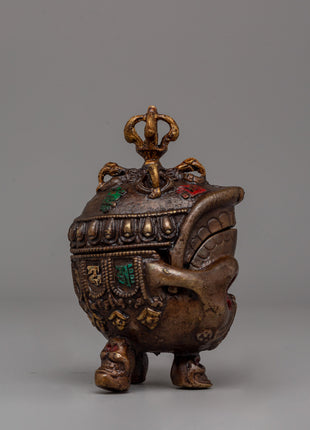 Oxidized Brass Ritual Skull | Spiritual Practices and Decor