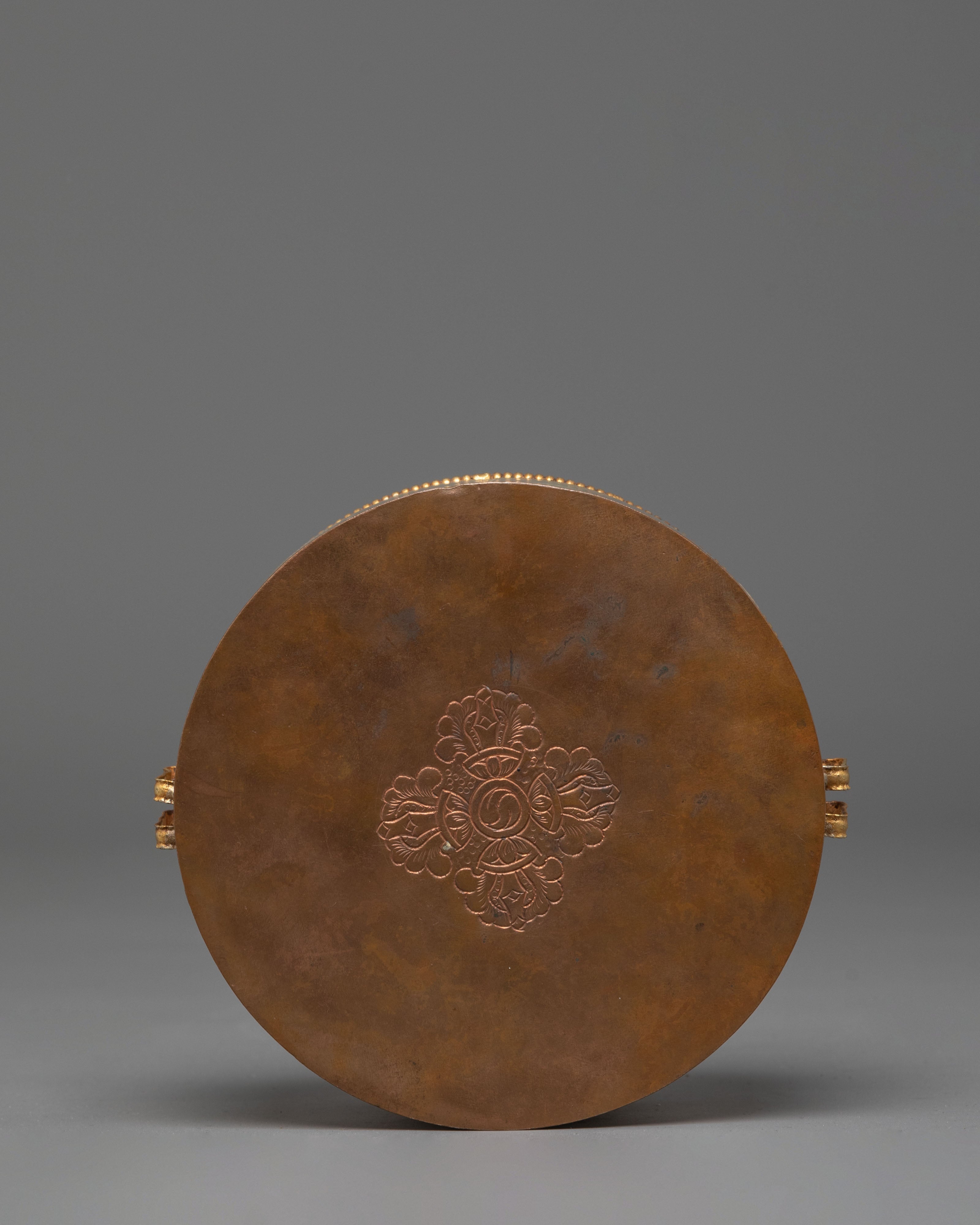 Handmade Gold Plated Ghau Box | Tibetan Sacred Box for Ritual Use