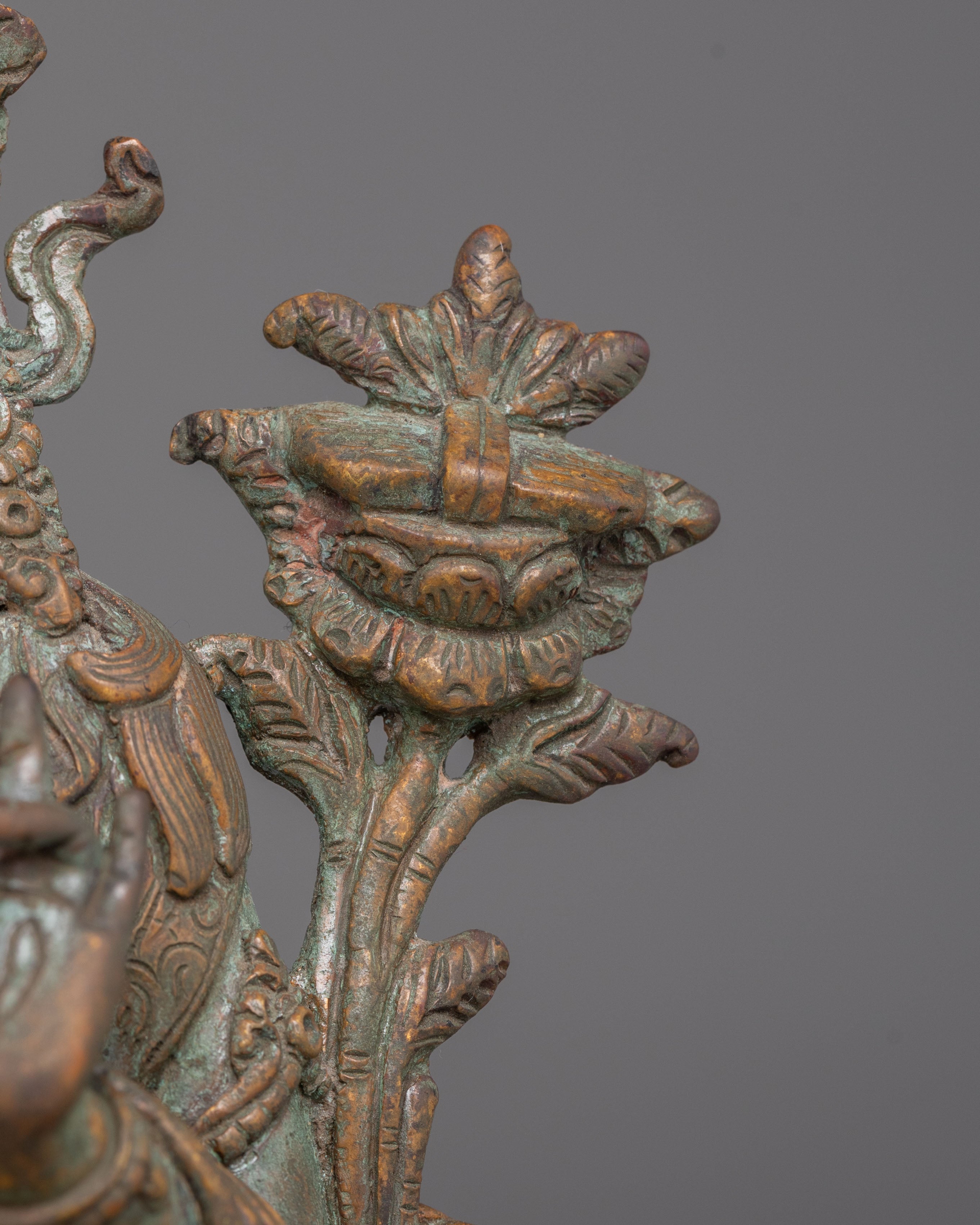 Oxidized Copper Statue of Green Tara | Enlightened Tara