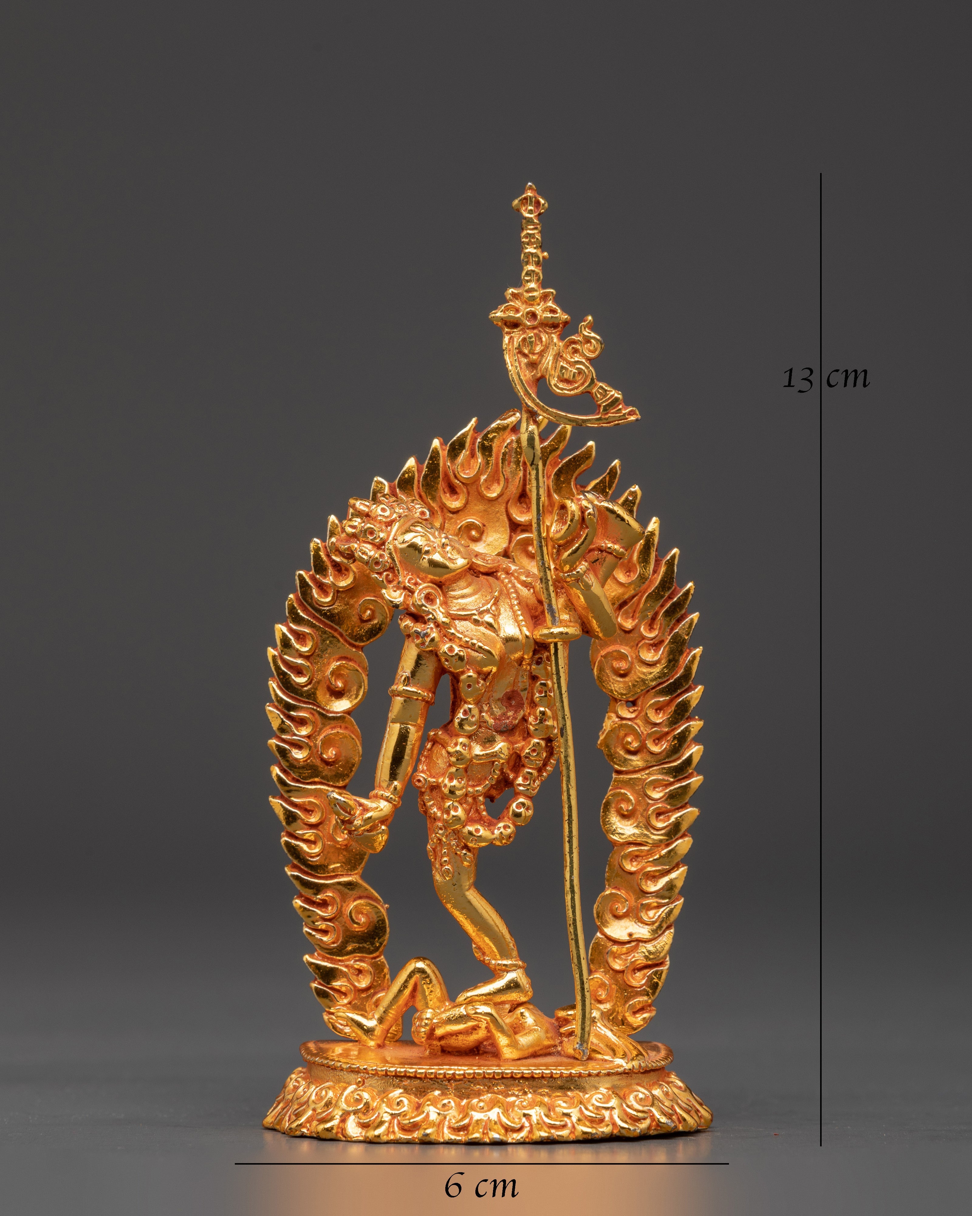 Vajrayogini Copper Sculpture | Handcrafted Gold-Plated Tibetan Goddess Statue