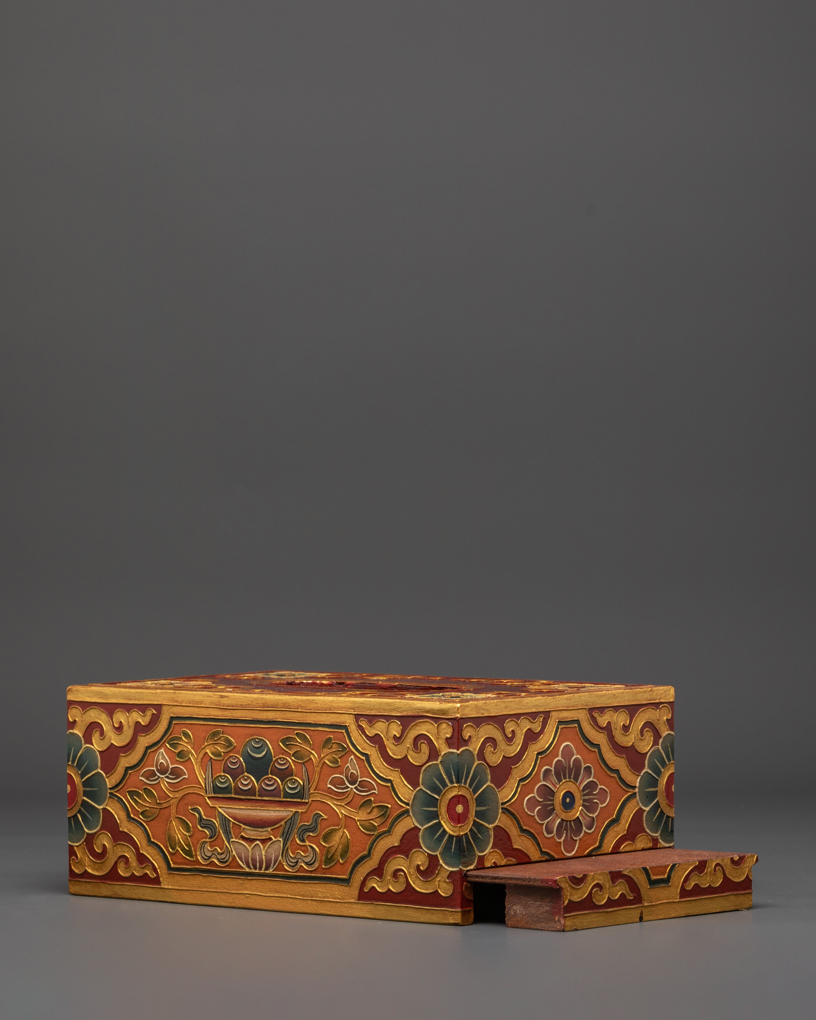 Tibetan Home Decor Tissue Box | Artisan Hand-Painted Piece