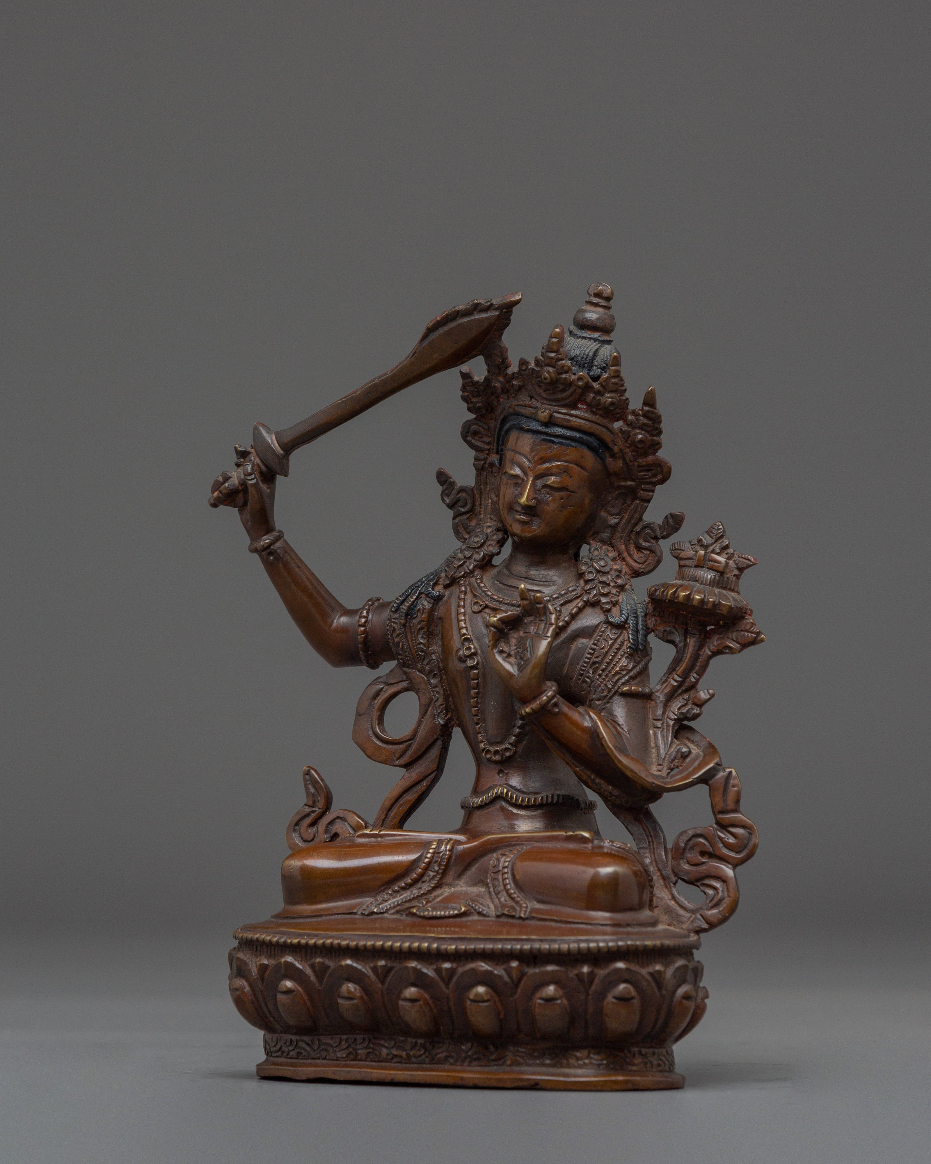 Himalayan Manjushri Sculpture | Symbol of Wisdom and Enlightenment