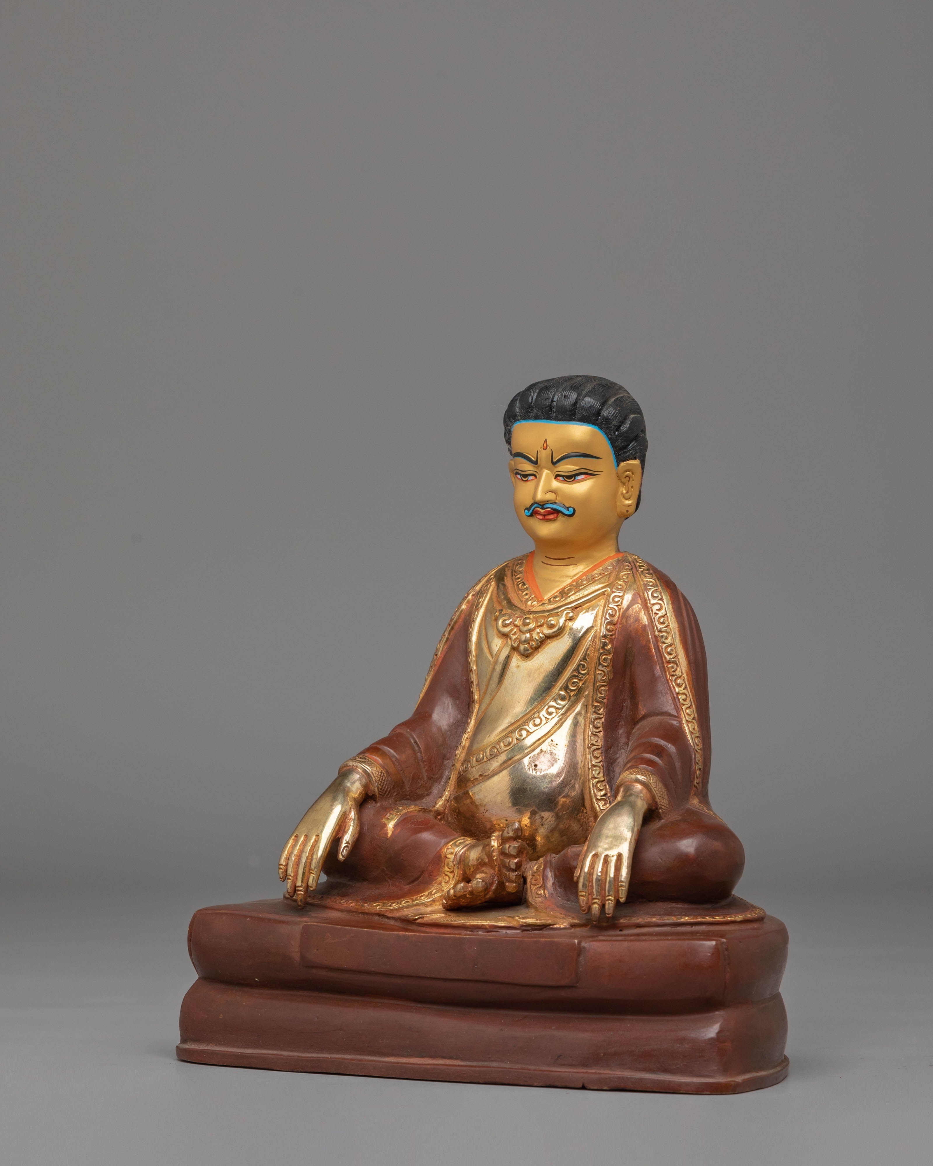 Handcrafted Gampopa Buddhist Statue | 24K Gold Plated Copper Master