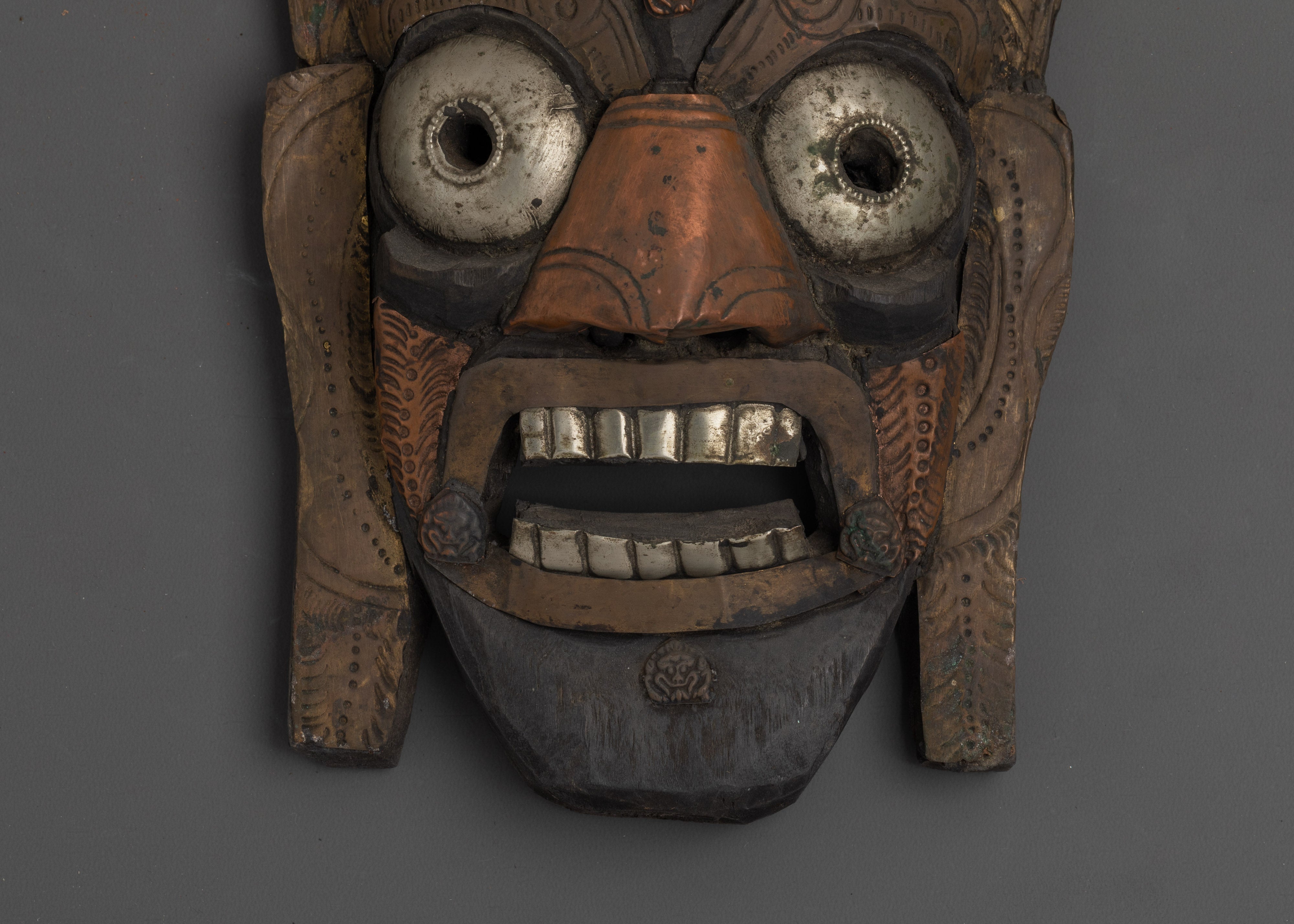 Copper and Brass Wall Hanging Mask | Traditional Ritual Wall Mask