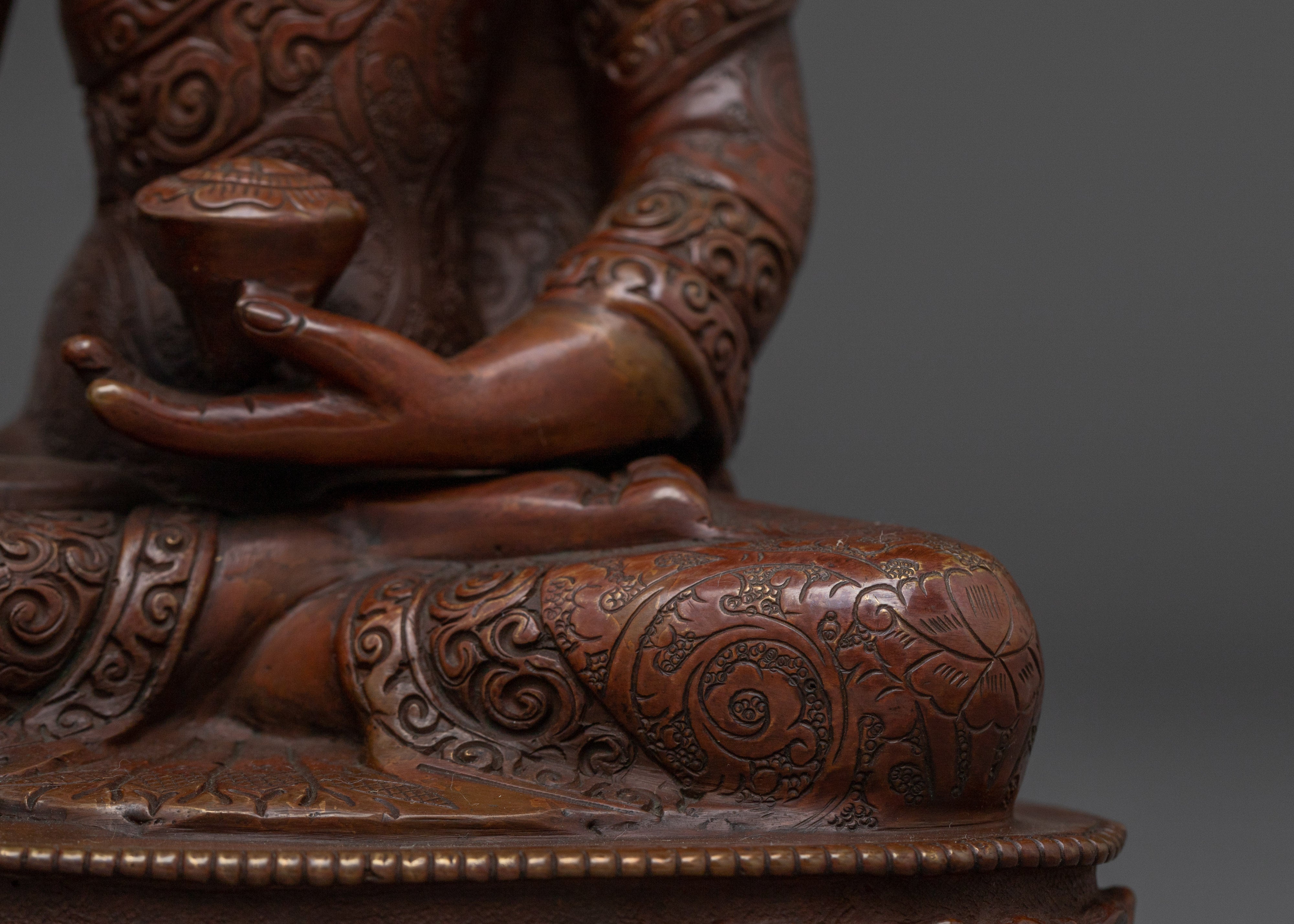 Handcrafted Oxidized Copper Shakyamuni Buddha Statue | Symbol of Peace