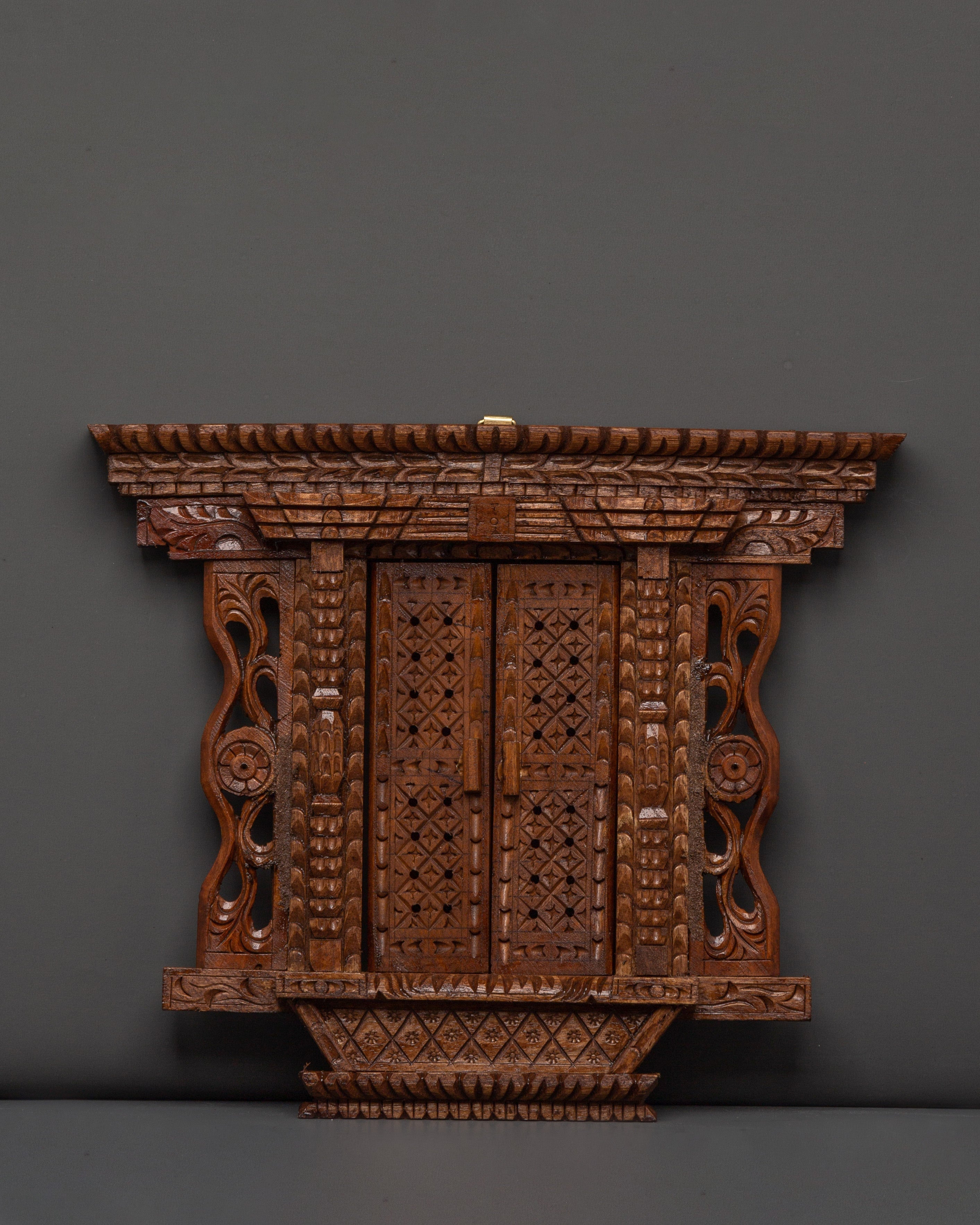 Traditional Newari Wooden Hand Carved Door