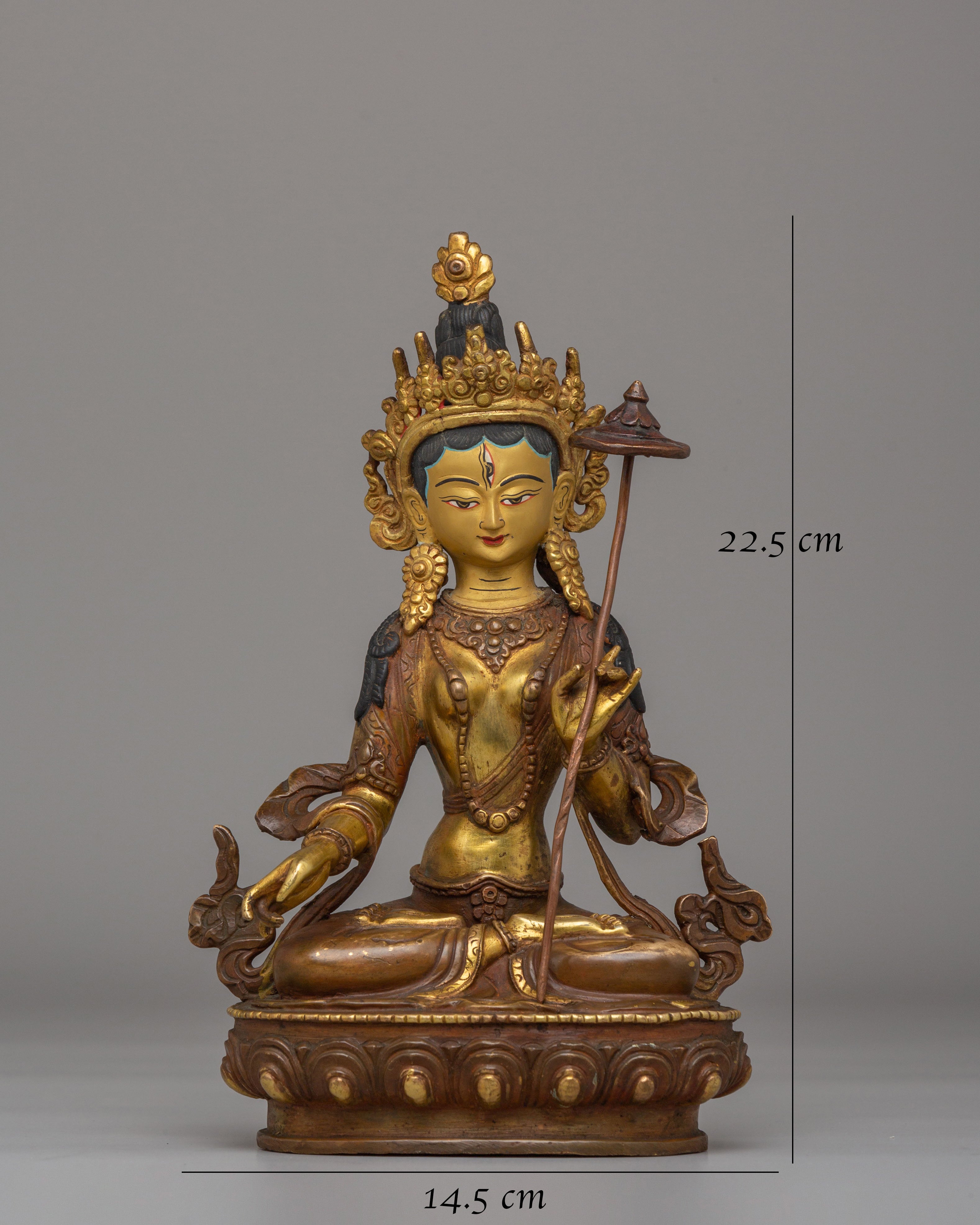 Handcrafted Dukar Statue | Tibetan Deity of Wisdom and Compassion