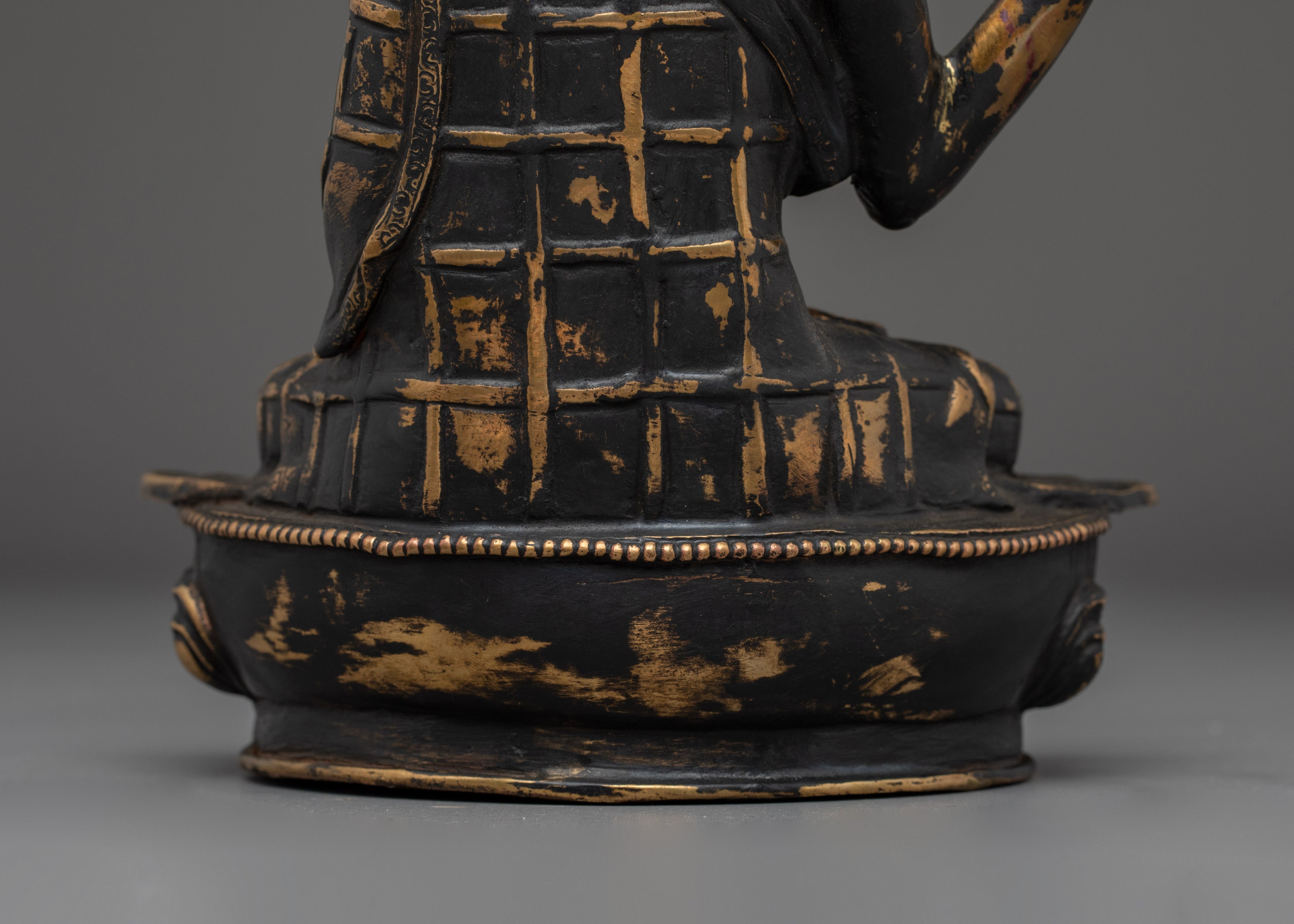 Handmade Tranquil Buddha Statue | Antique Finish Copper Meditation Sculpture