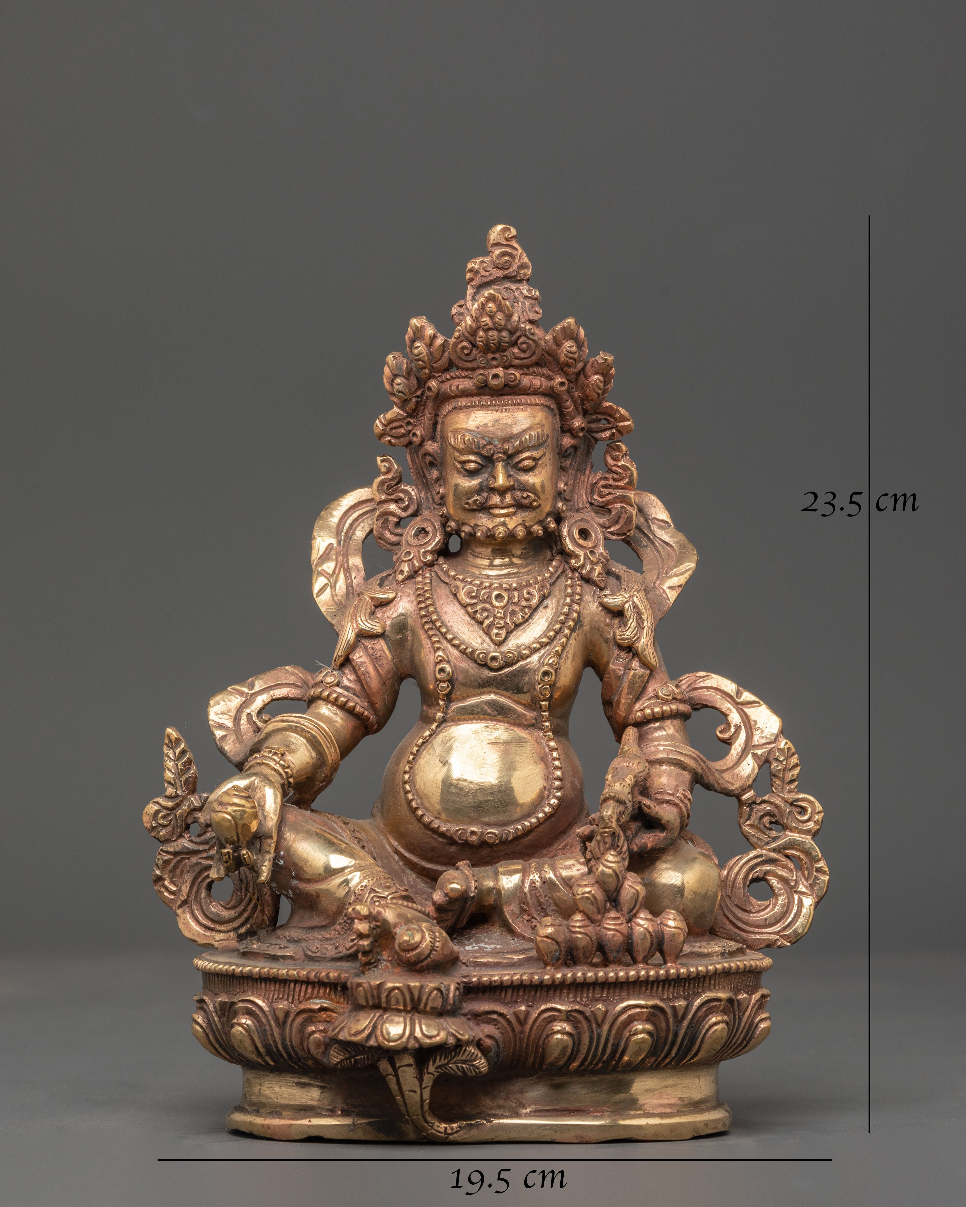 Tibetan Wealth Deity Dzambhala | Handcrafted Copper Sculpture