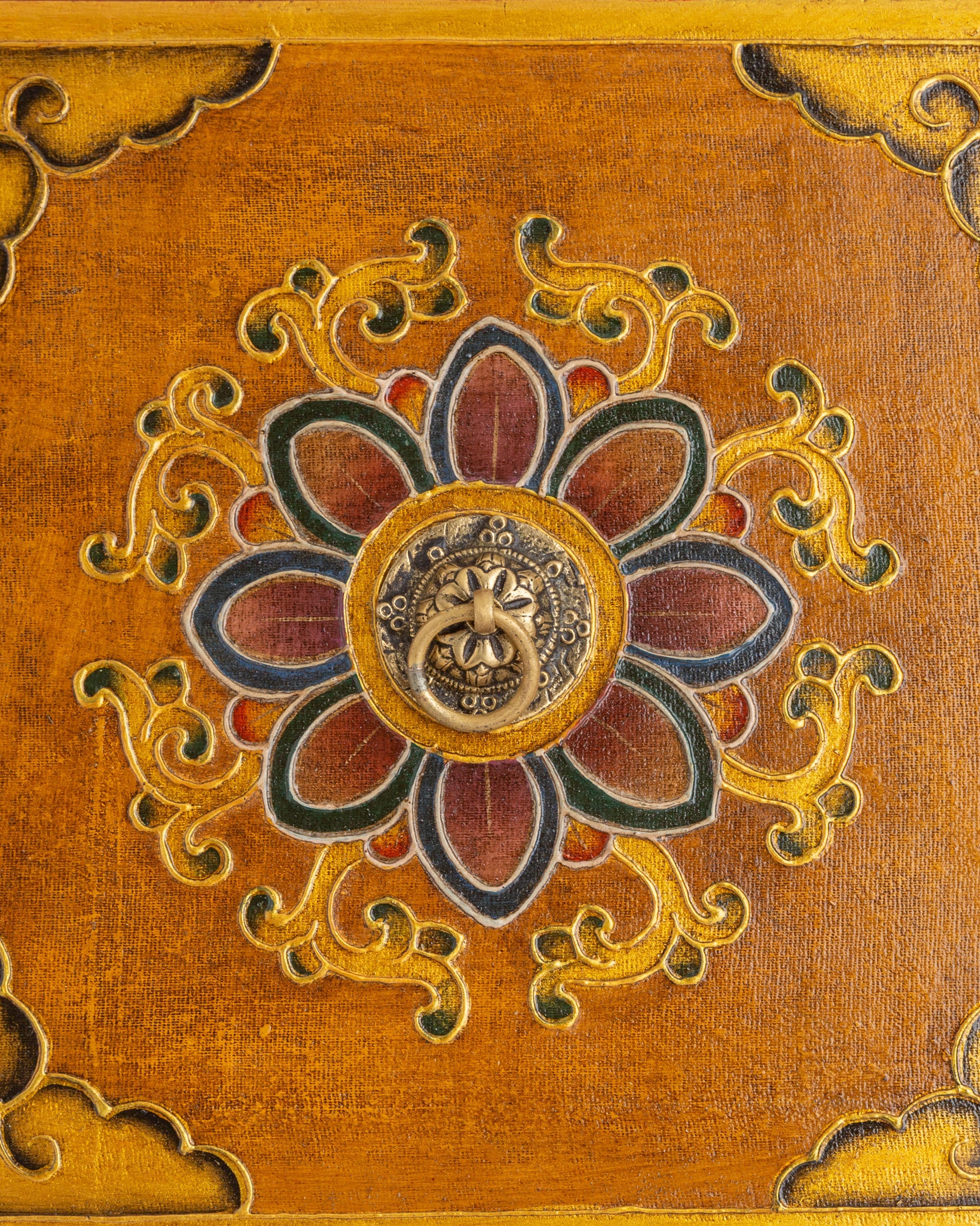 Traditional Wooden Box | Hand Painted Himalayan Decor