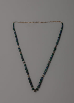 White Metal Necklace Featuring Gemstones | Beautiful Handcrafted Design
