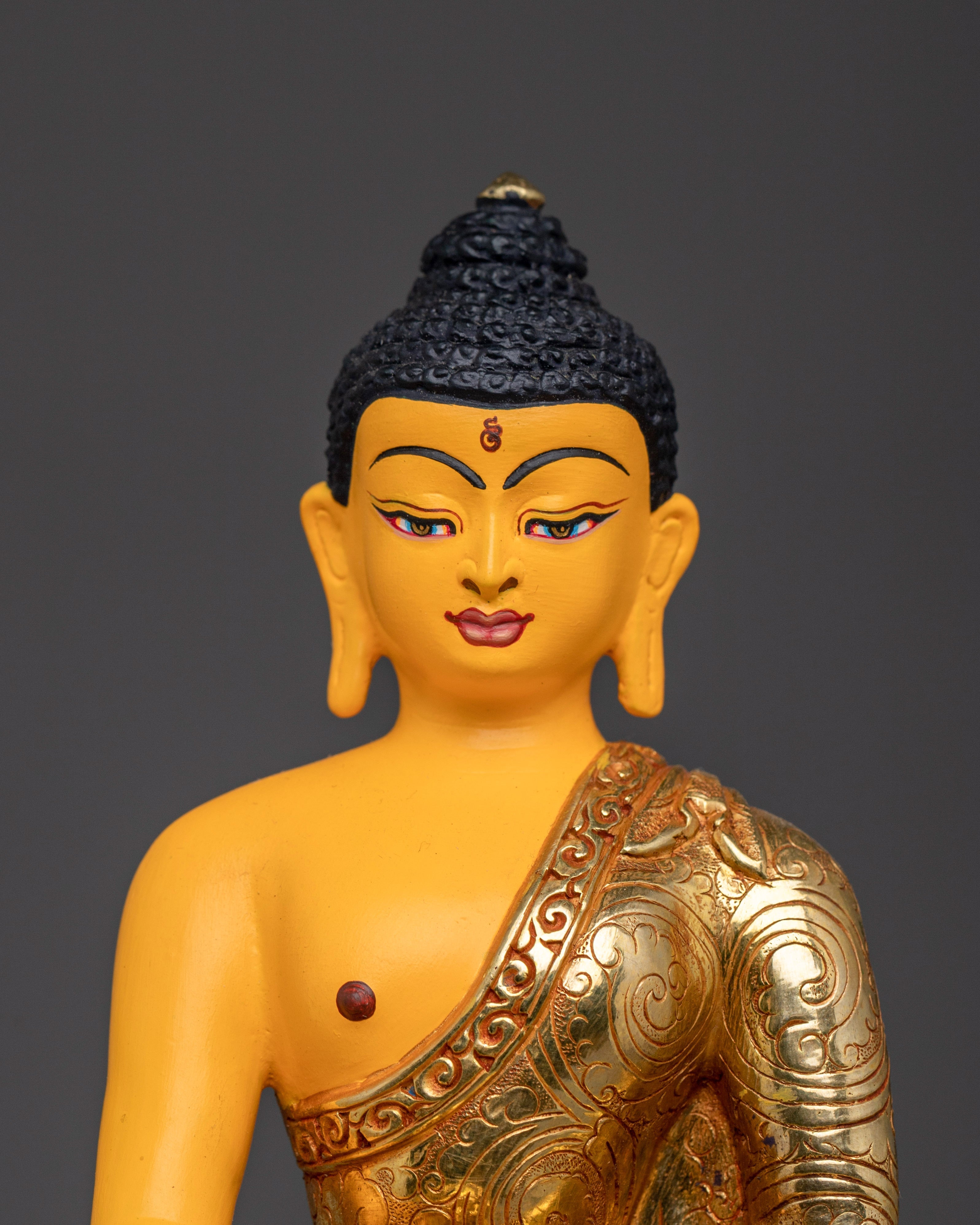 Handmade shakyamuni Buddha With Throne | Statue for Altar & Meditation