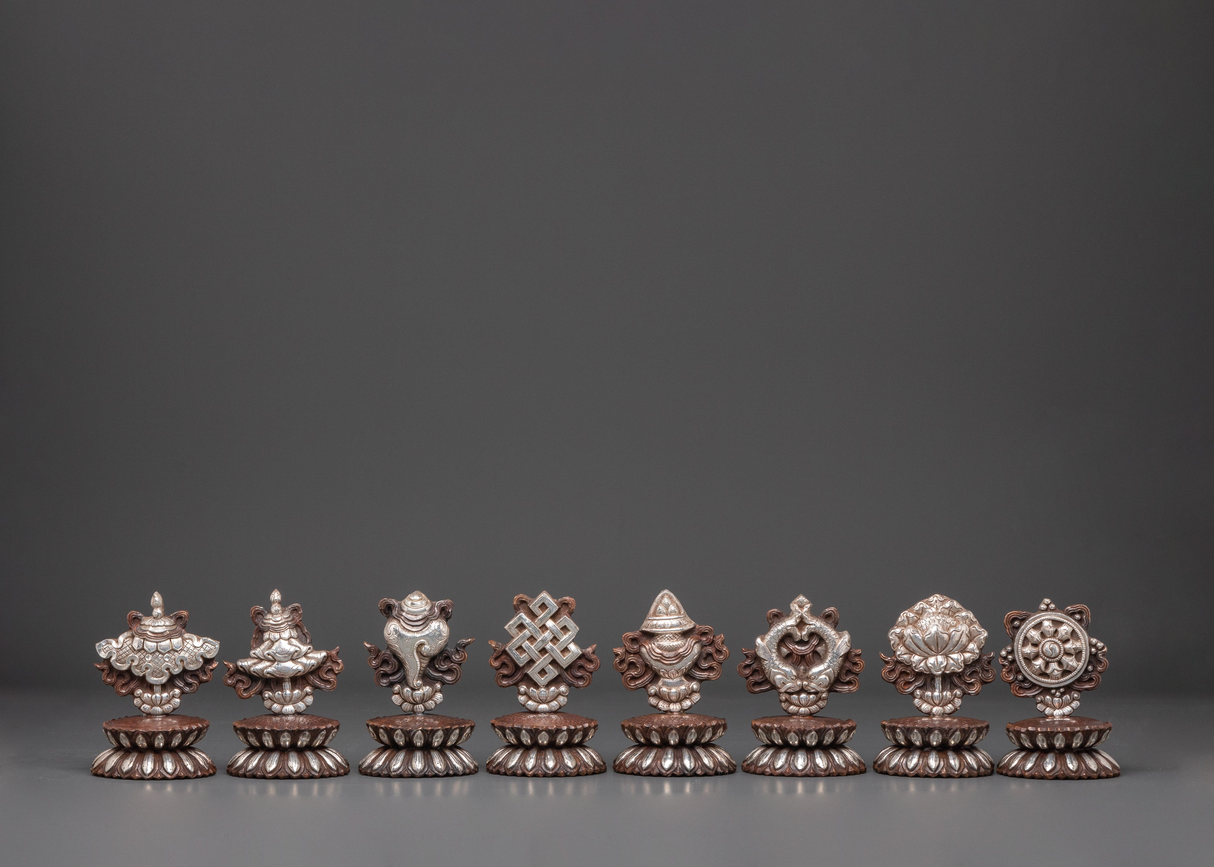 Eight Auspicious Tibetan Symbols Set | Spiritual Home Decor
