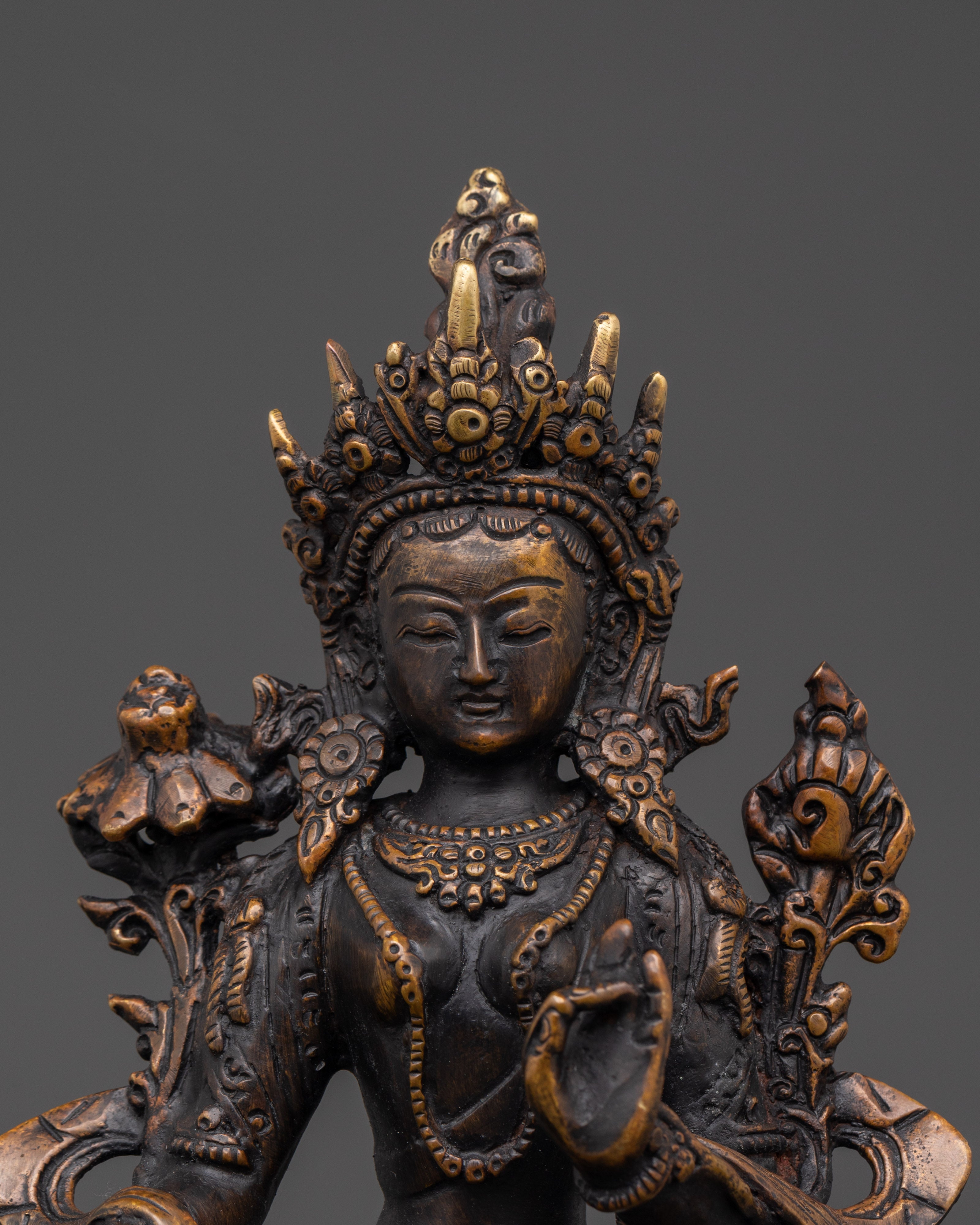 Antique Finishing Green Tara Statue | Mother of Liberation