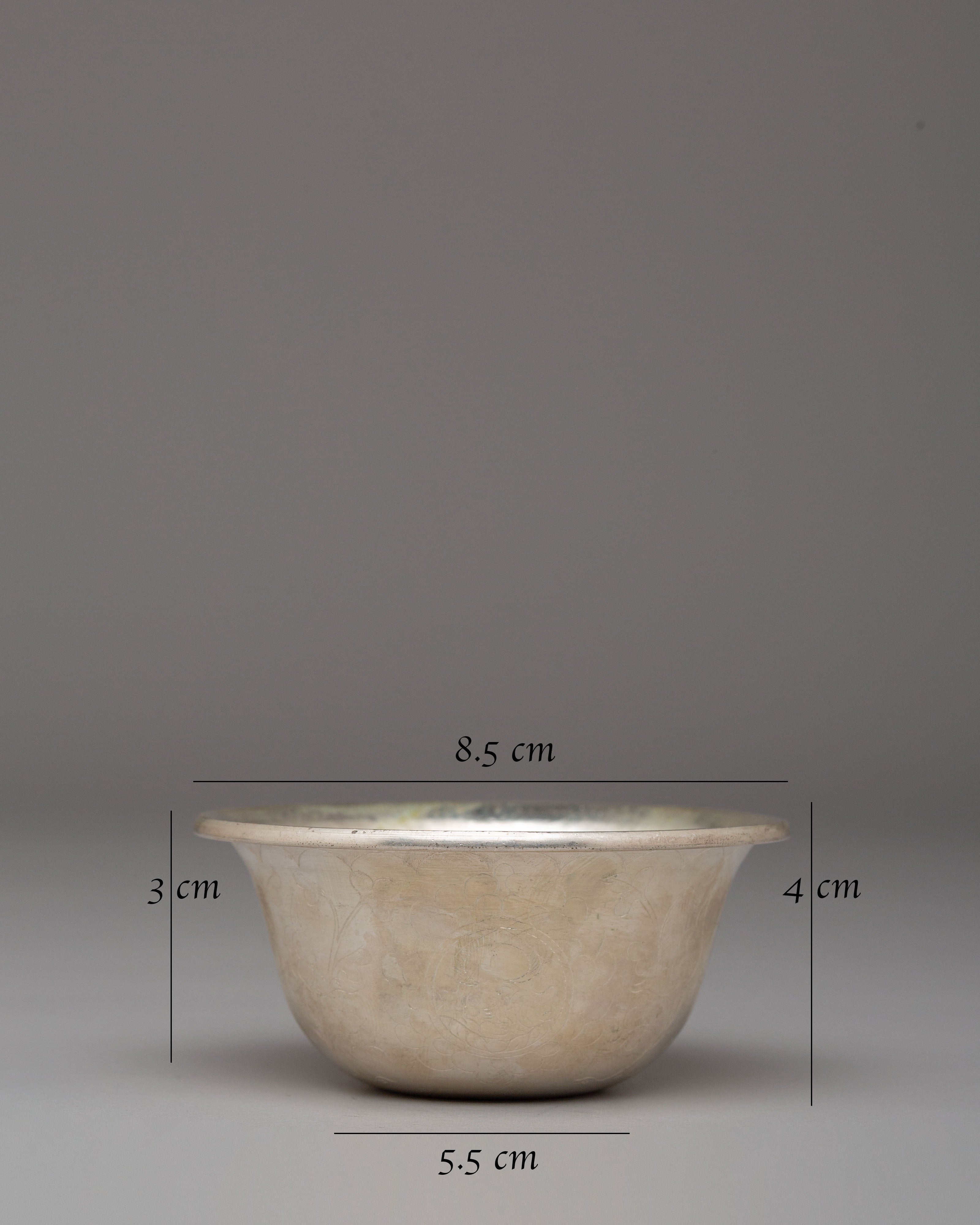 Offering Rice Bowl Tibetan Offering Bowl for Altar Use | Silver-Plated Meditation Offering ...
