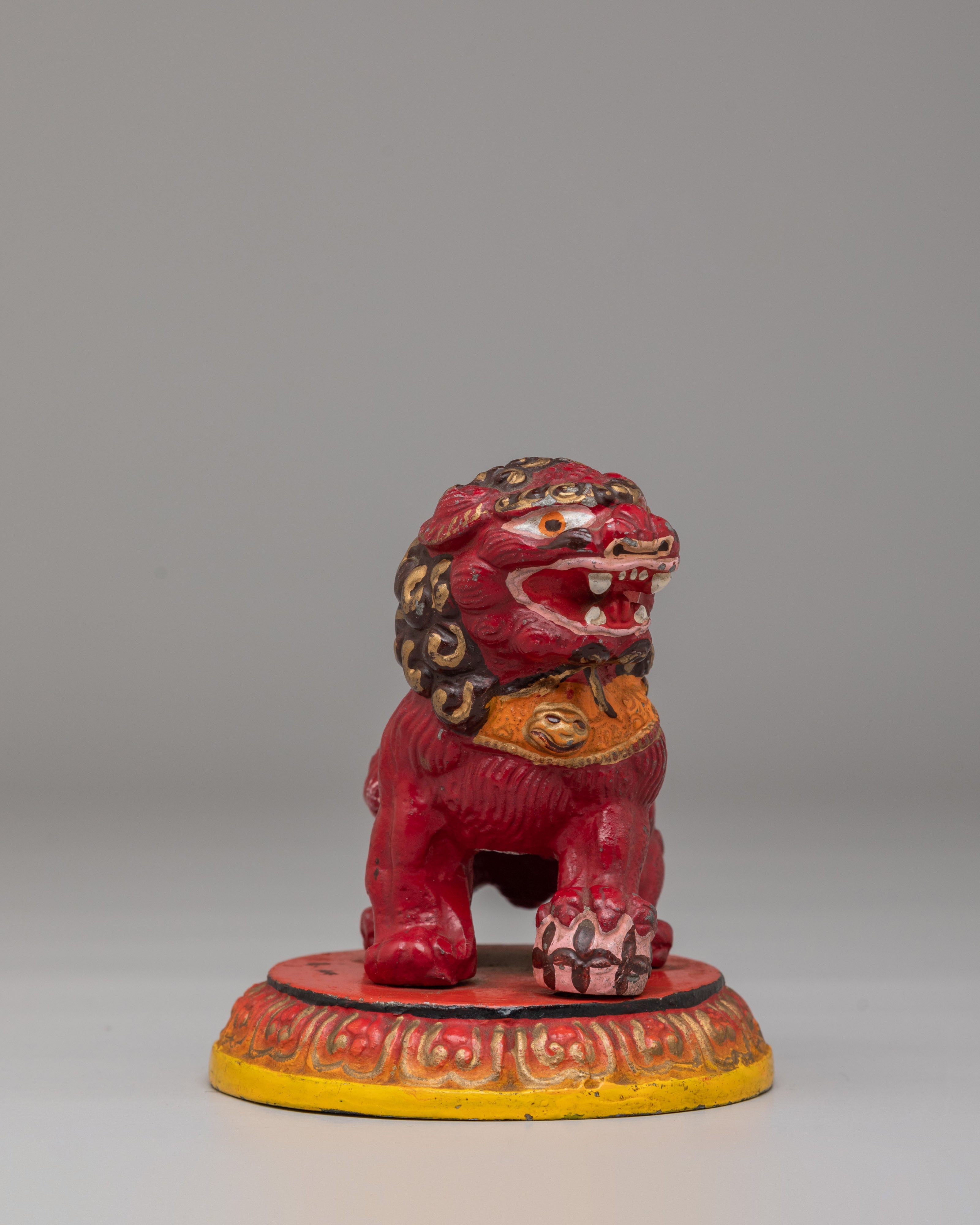 Tibetan Buddhist Lion Guardians Set | Lion Protector Figurines